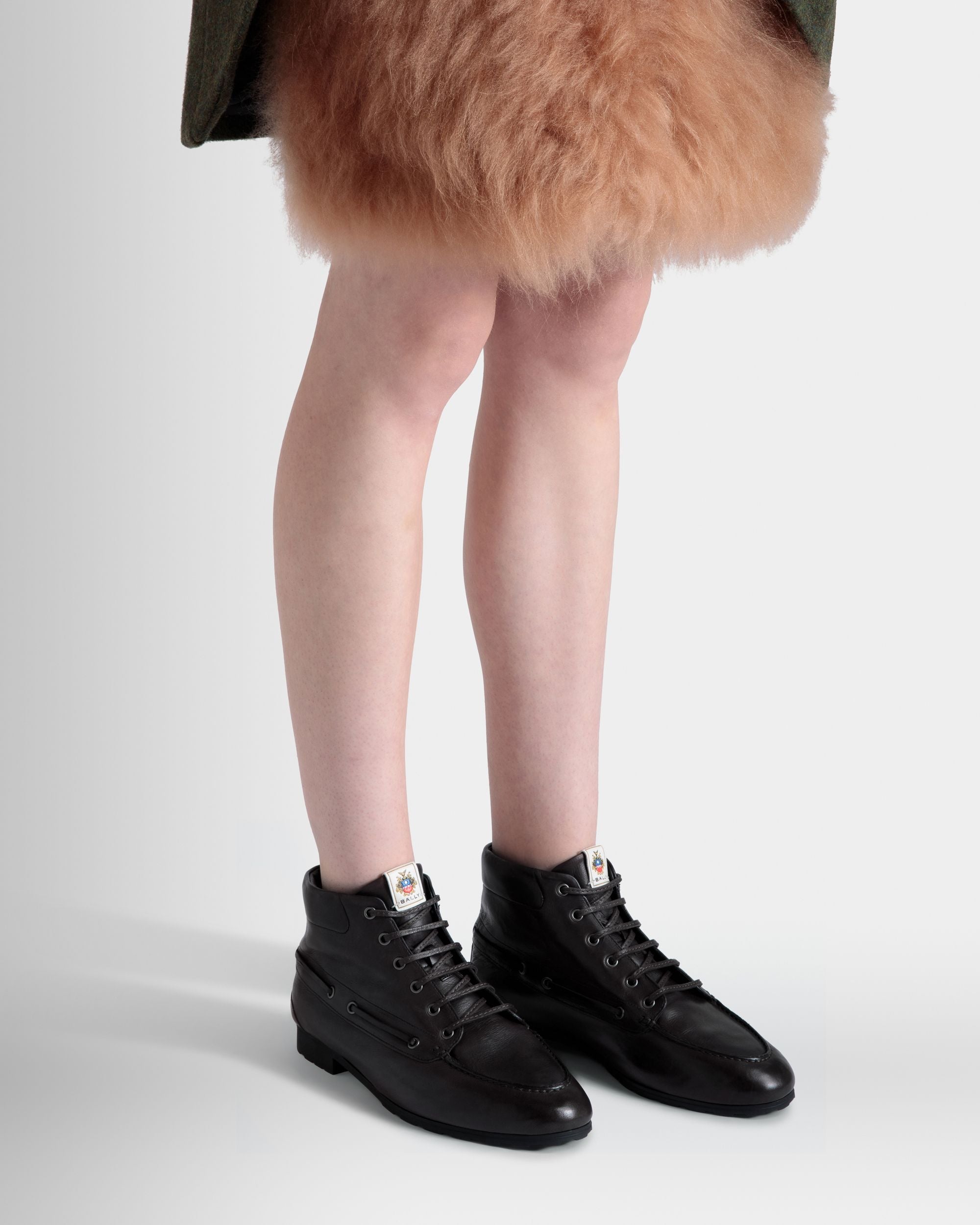 Plume Bootie In Black Leather - Women's - Bally - 02