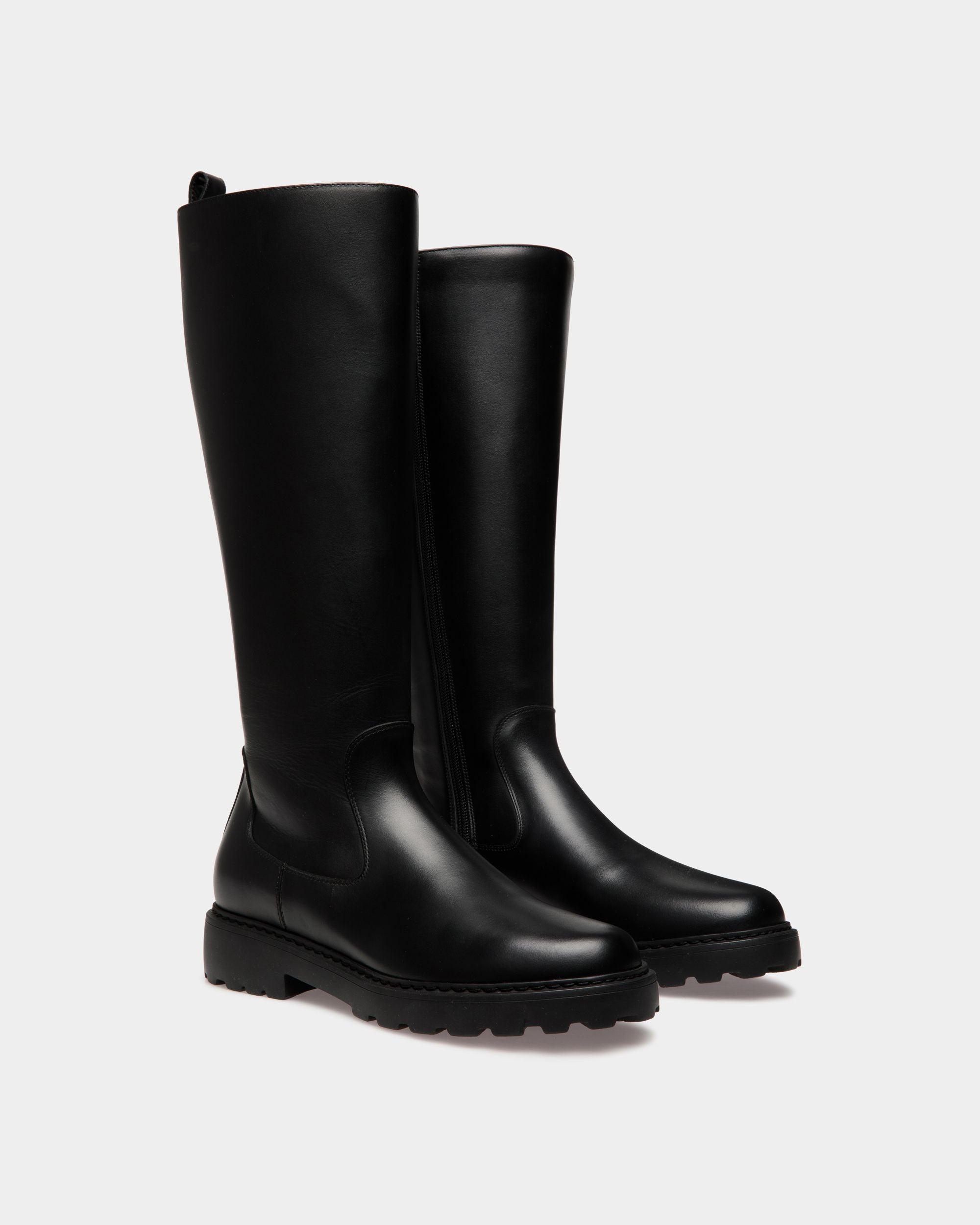 Gusto Long Boot In Black Bovine - Women's - Bally - 02