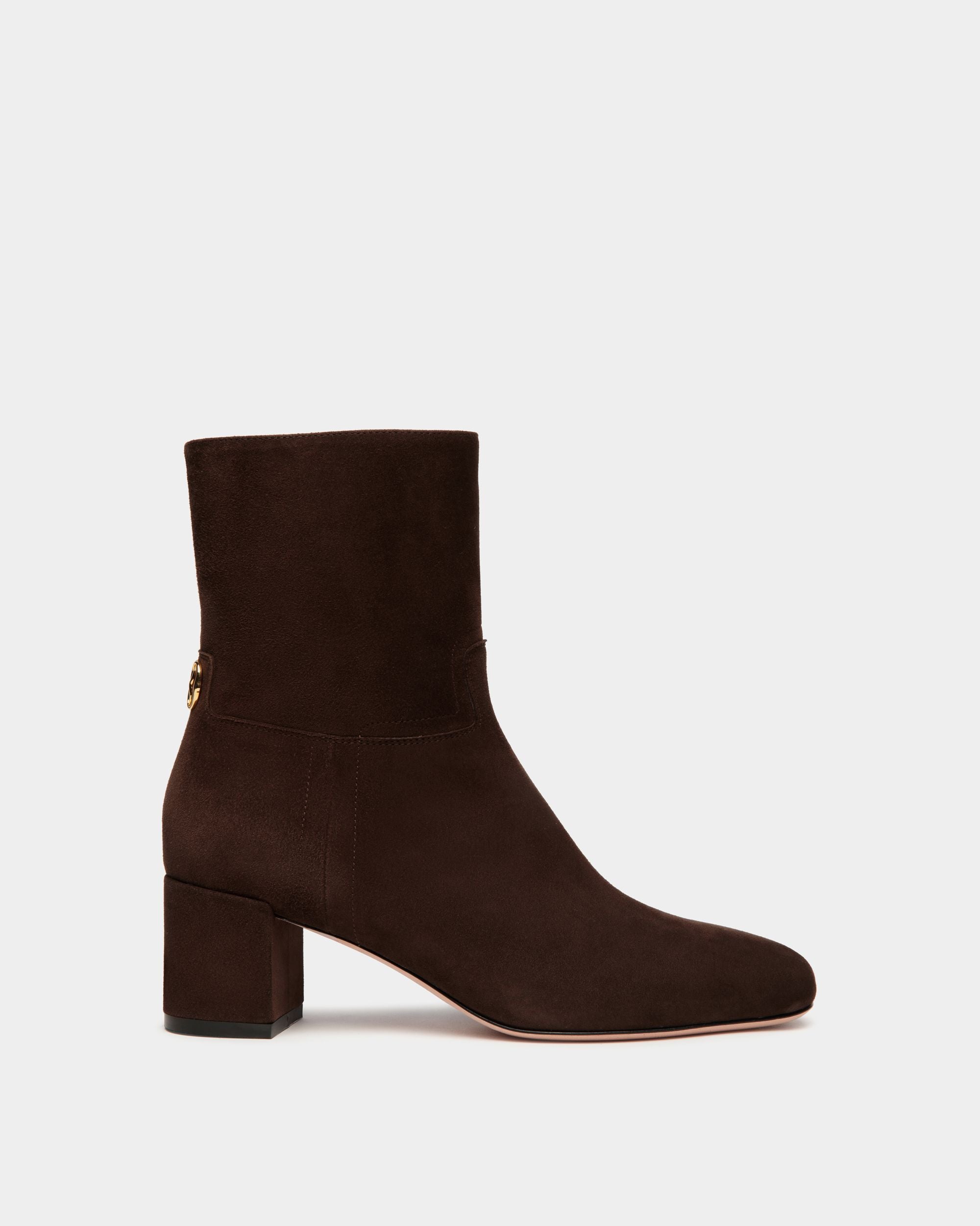 Daily Emblem Bootie in Ebano Suede - Women's - Bally - 01