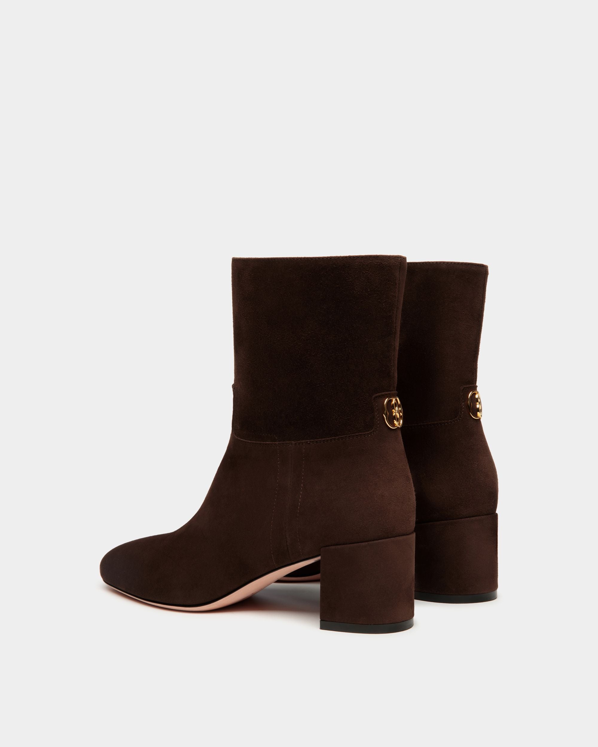 Daily Emblem Bootie in Ebano Suede - Women's - Bally - 03