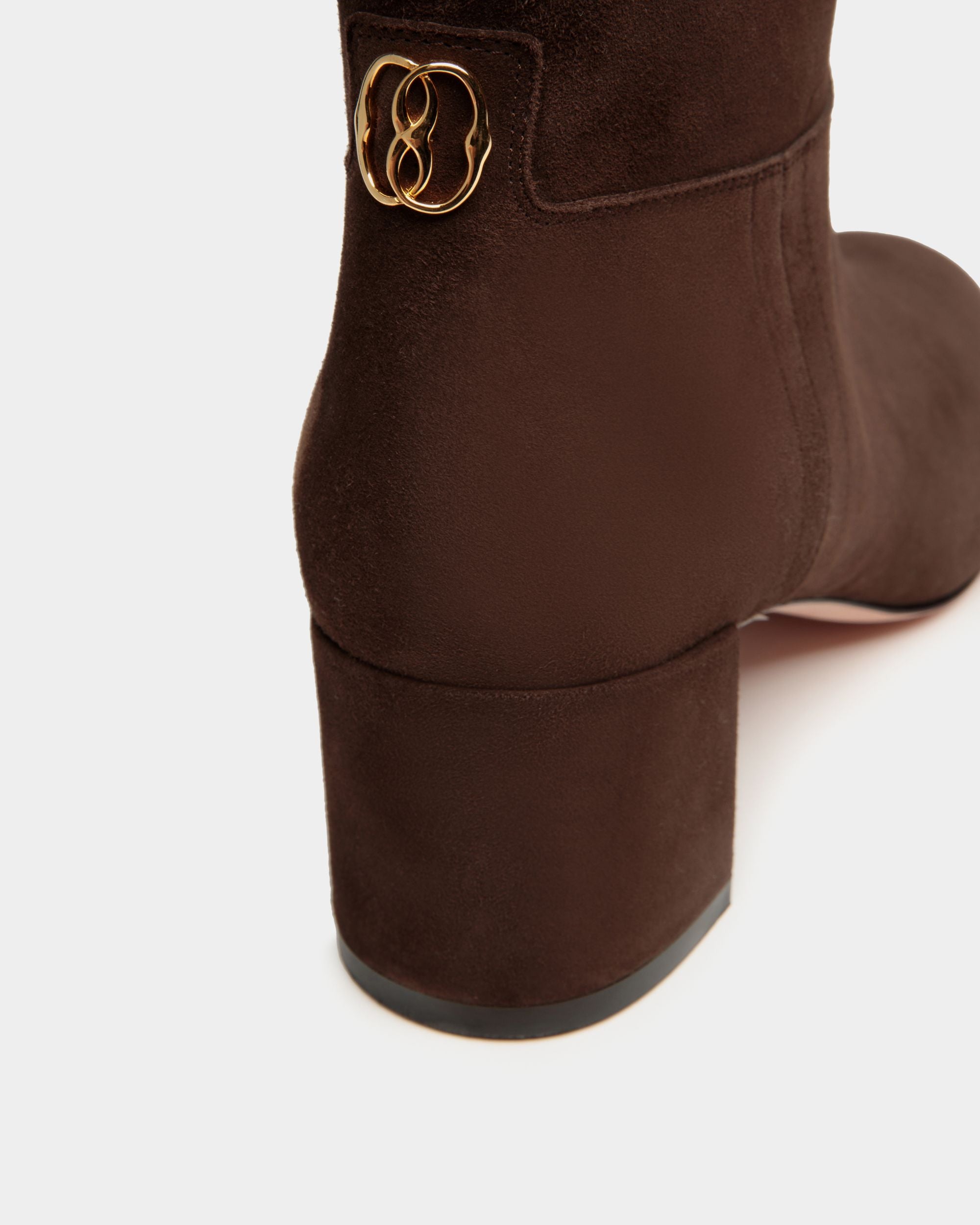 Daily Emblem Bootie in Ebano Suede - Women's - Bally - 04