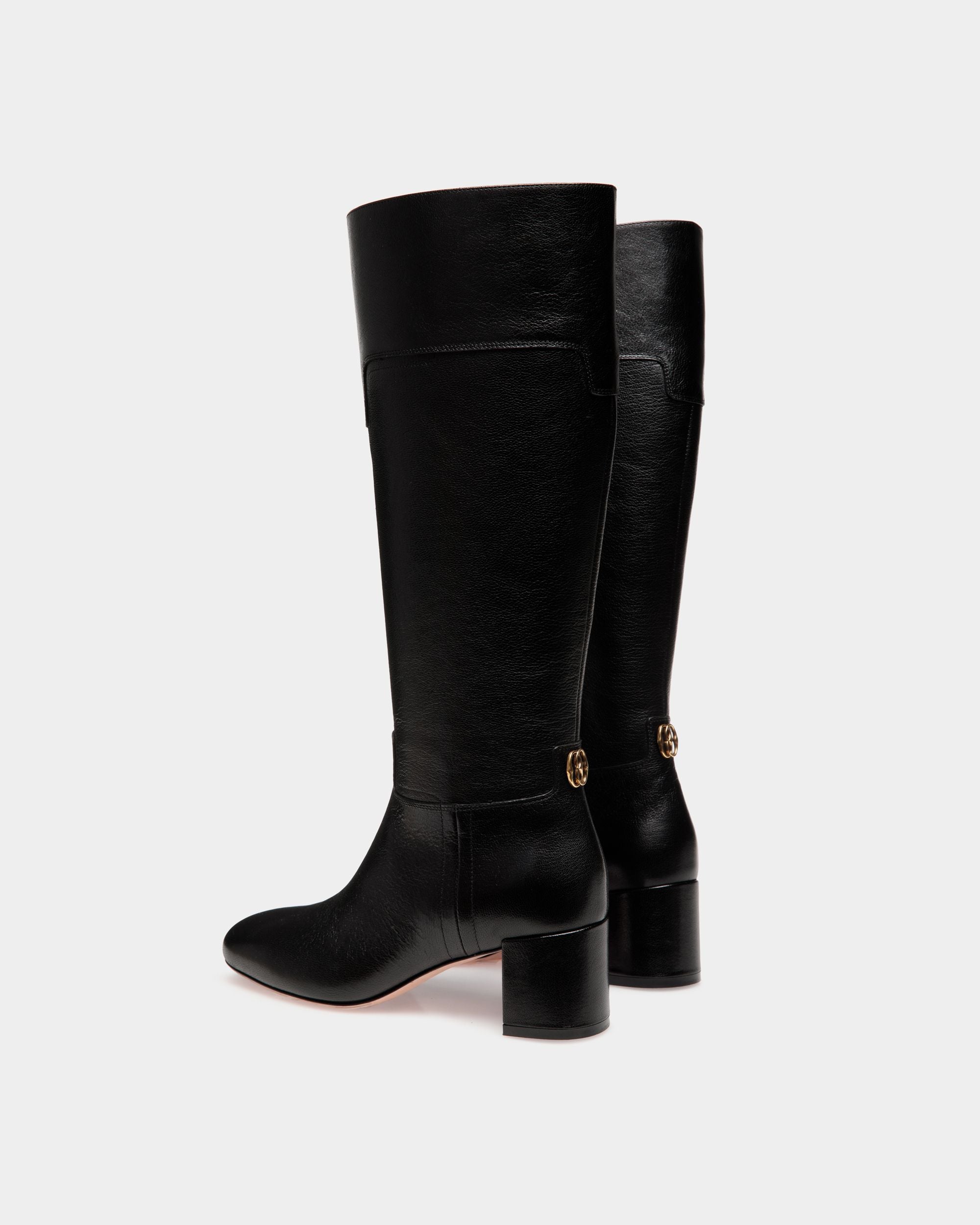 Daily Emblem Boot in Black Leather - Women's - Bally - 03