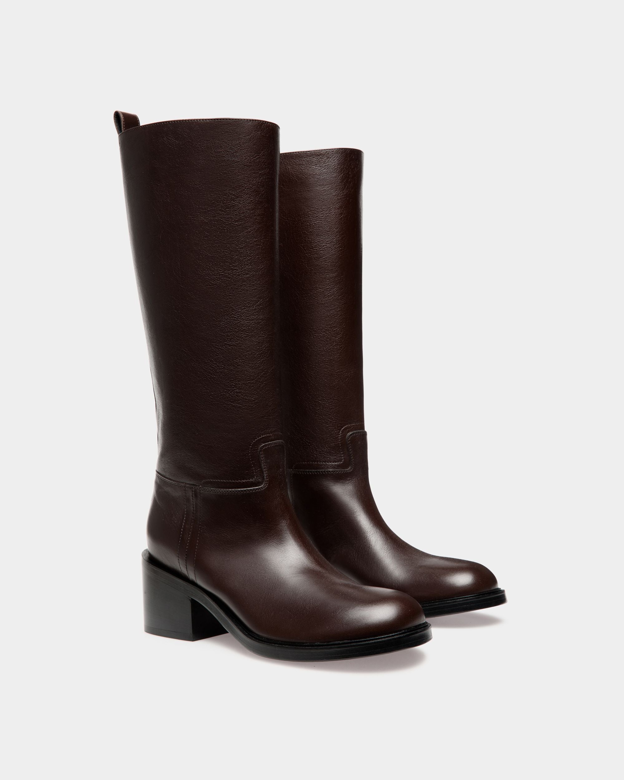 Peggy Boot In Brown Leather - Women's - Bally - 02