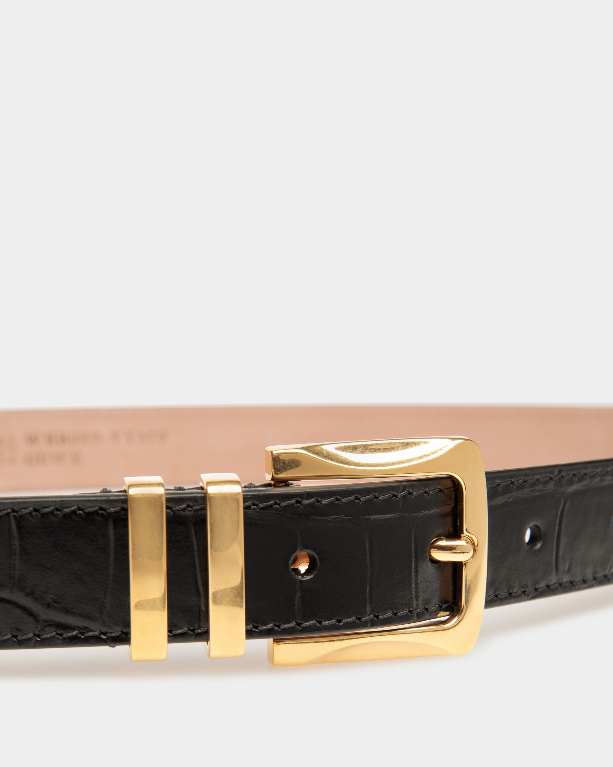 Baroque Fixed Belt In Black Leather - Women's - Bally - 03