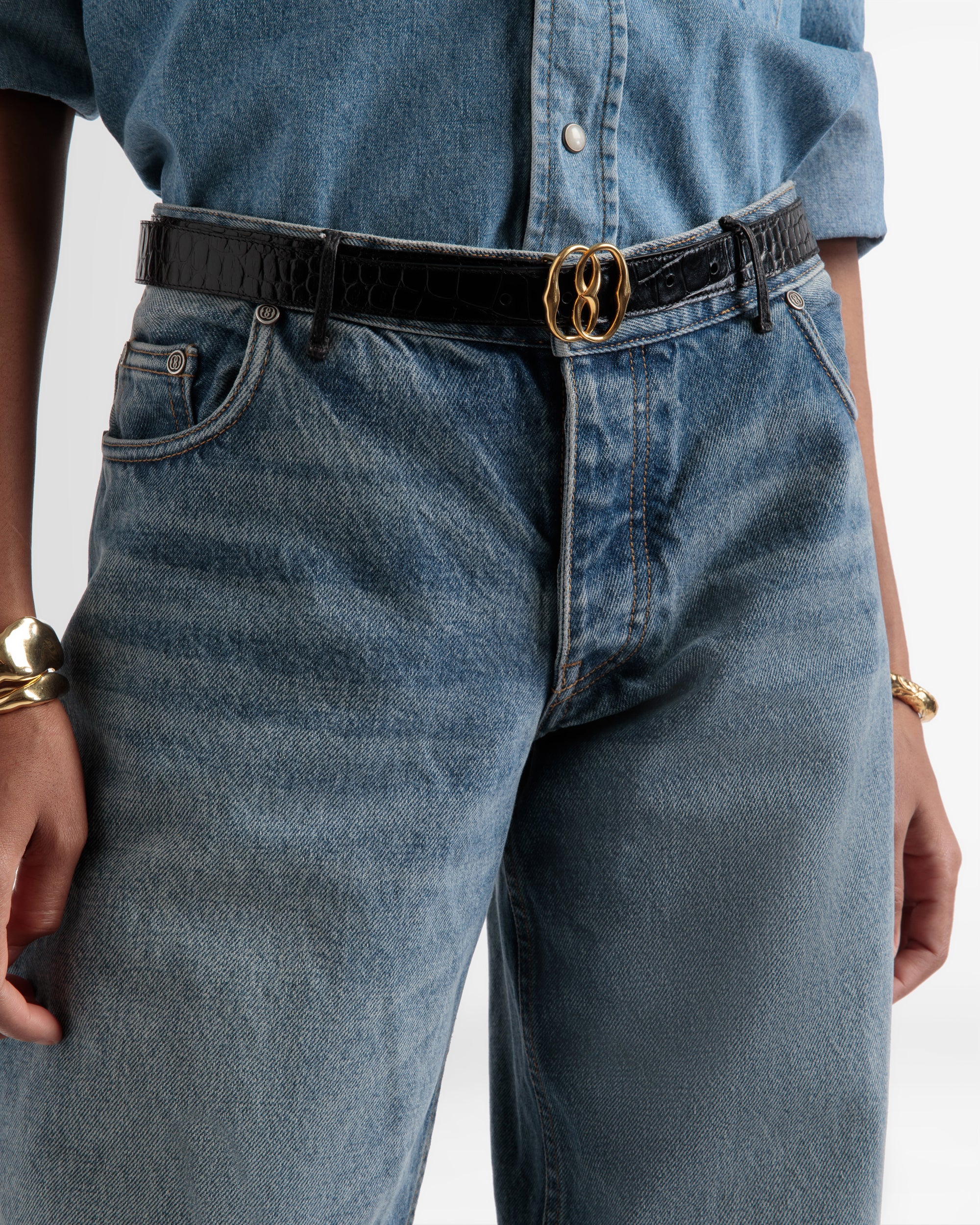 Emblem Crocodile Embossed 25mm Belt - Women's - Bally - 03