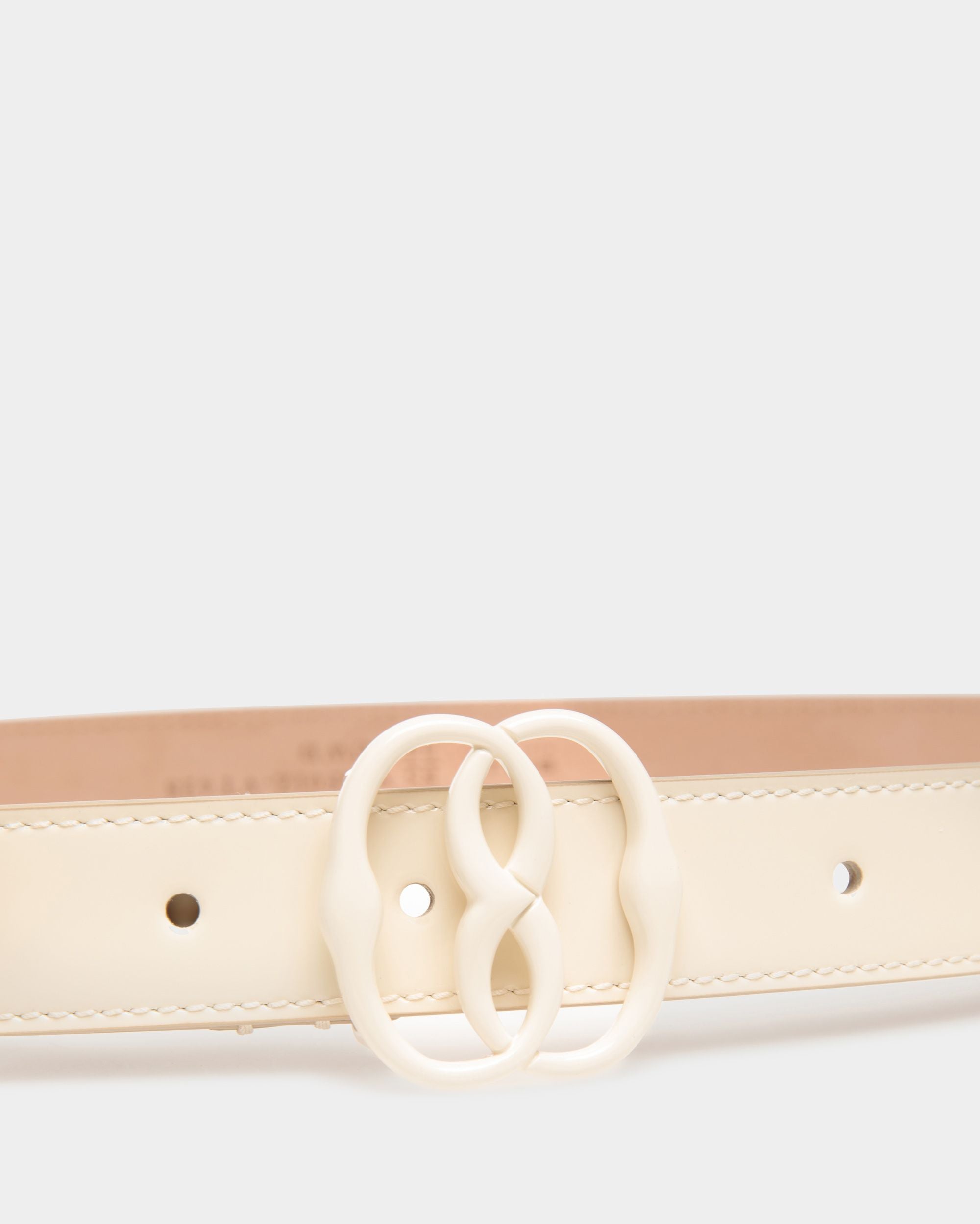 Emblem Fixed Belt In Bone Leather - Women's - Bally - 03