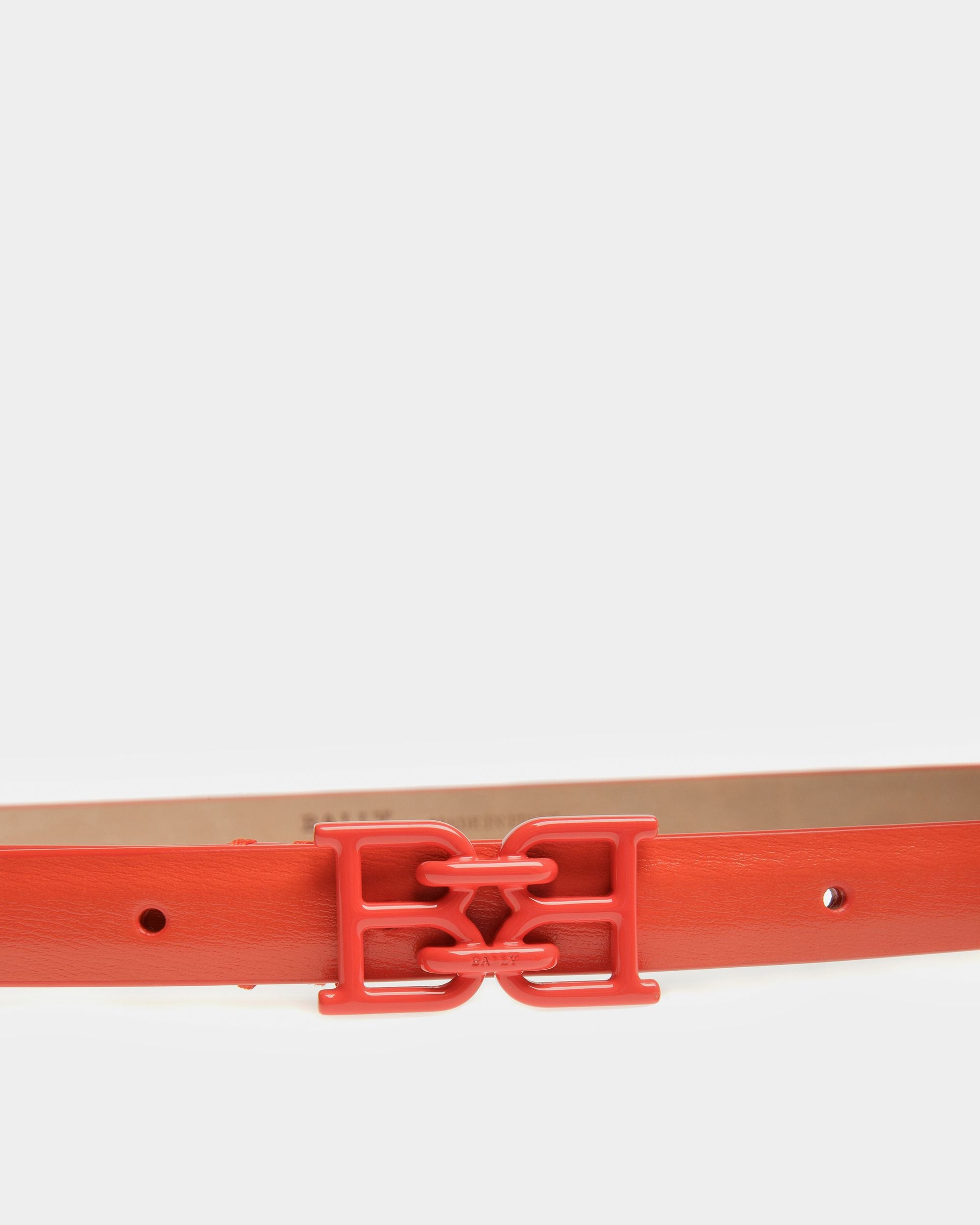 B Chain Leather Belt In Orange - Women's - Bally - 03