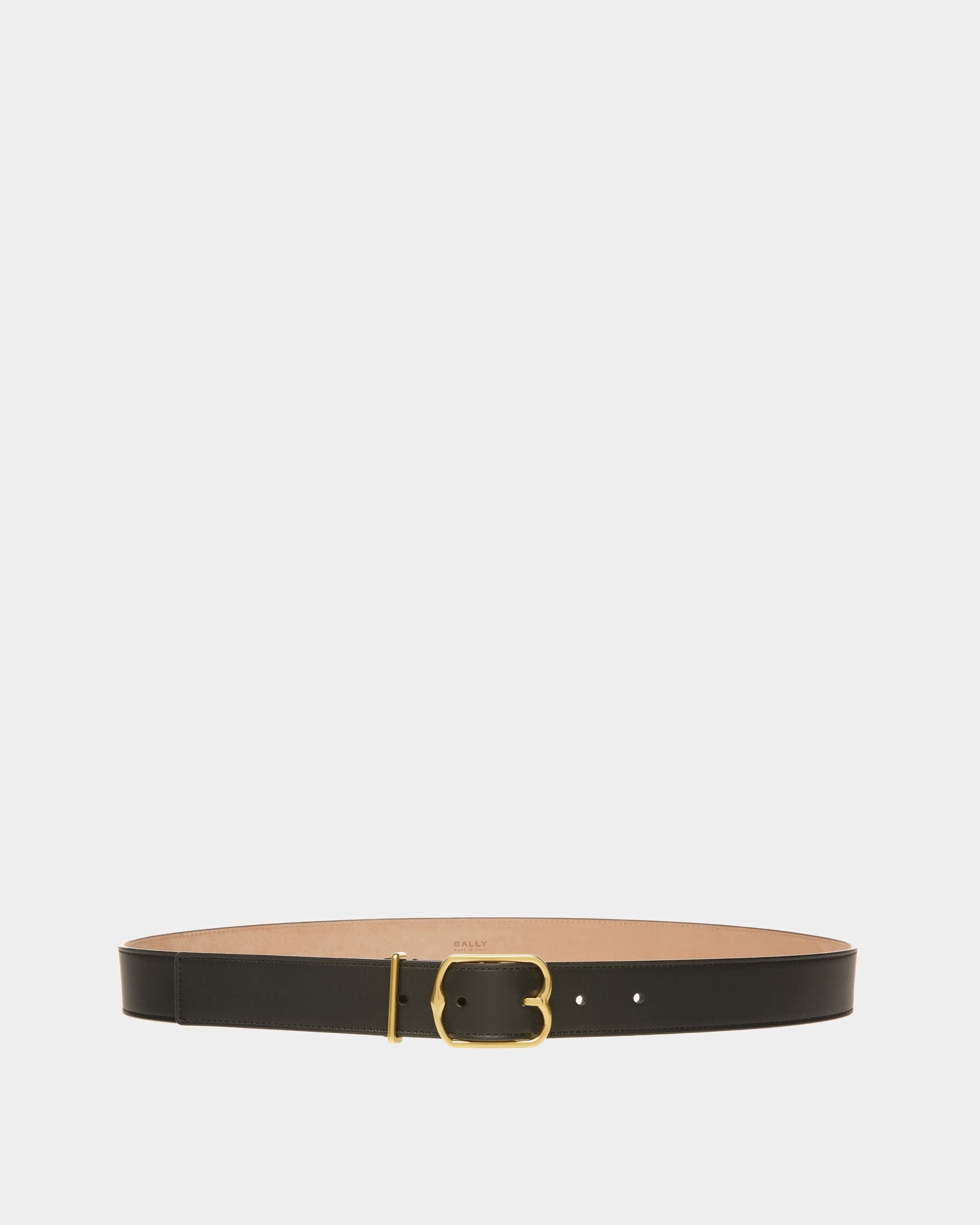 Emblem Belt In Black Leather - Women's - Bally - 01