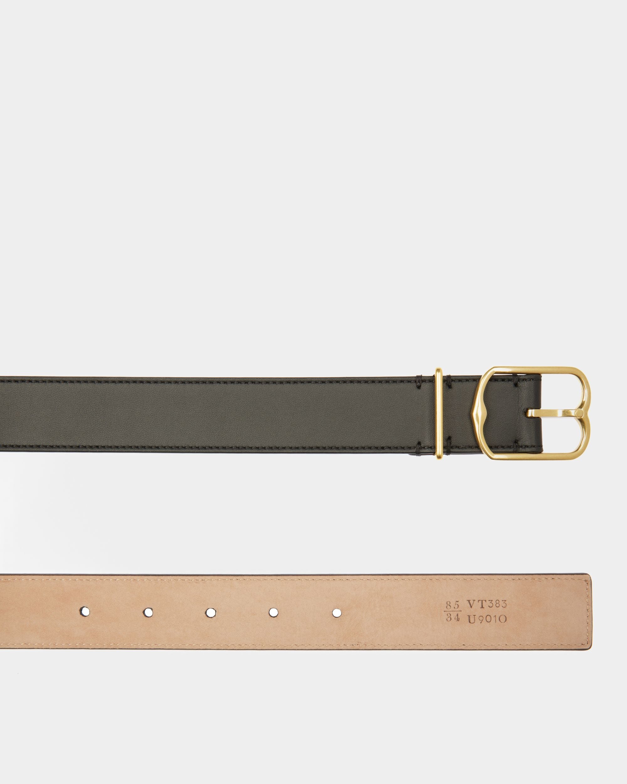 Emblem Belt In Black Leather - Women's - Bally - 02