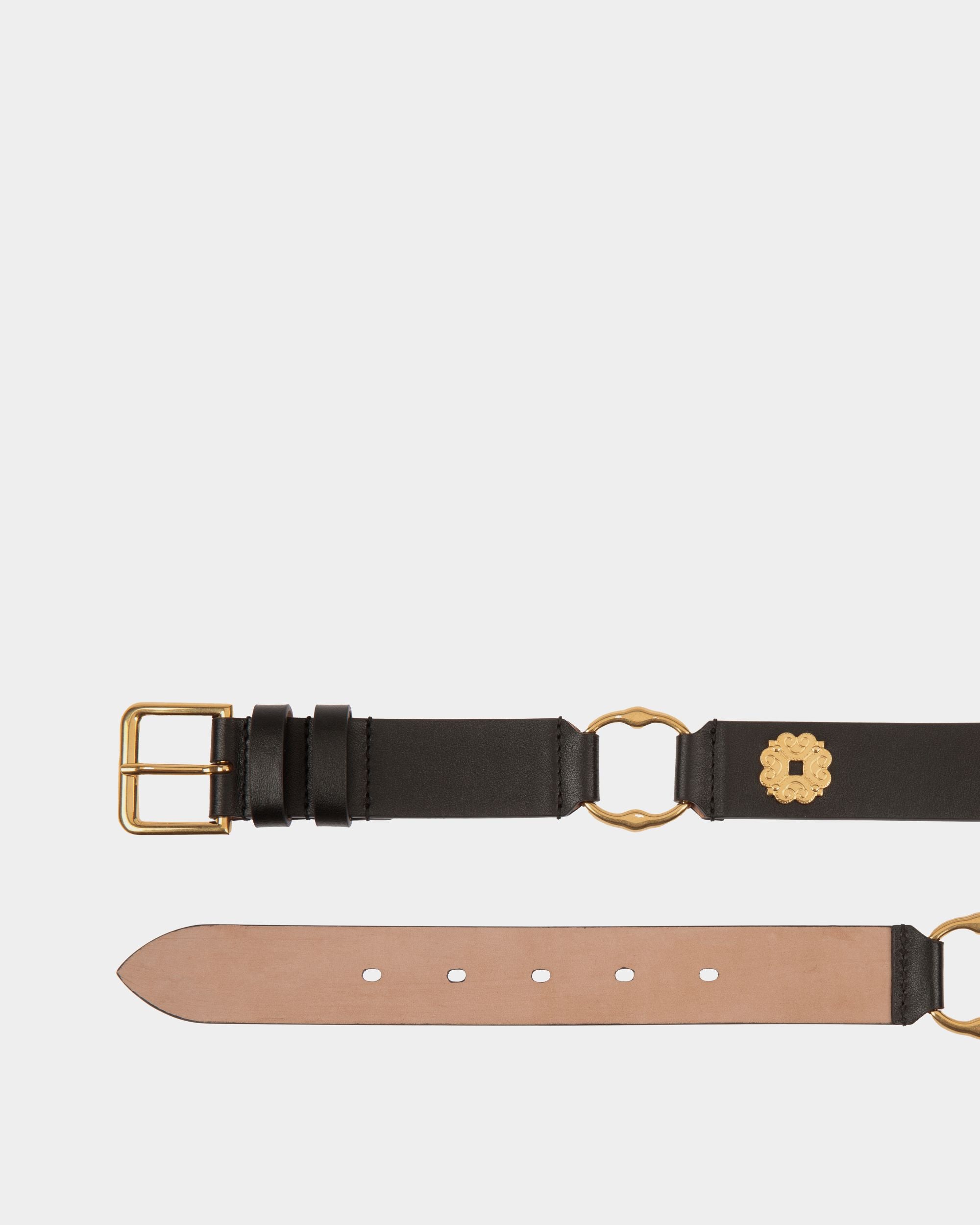 Arkle 85 cm Belt in Black Leather - Women's - Bally - 02