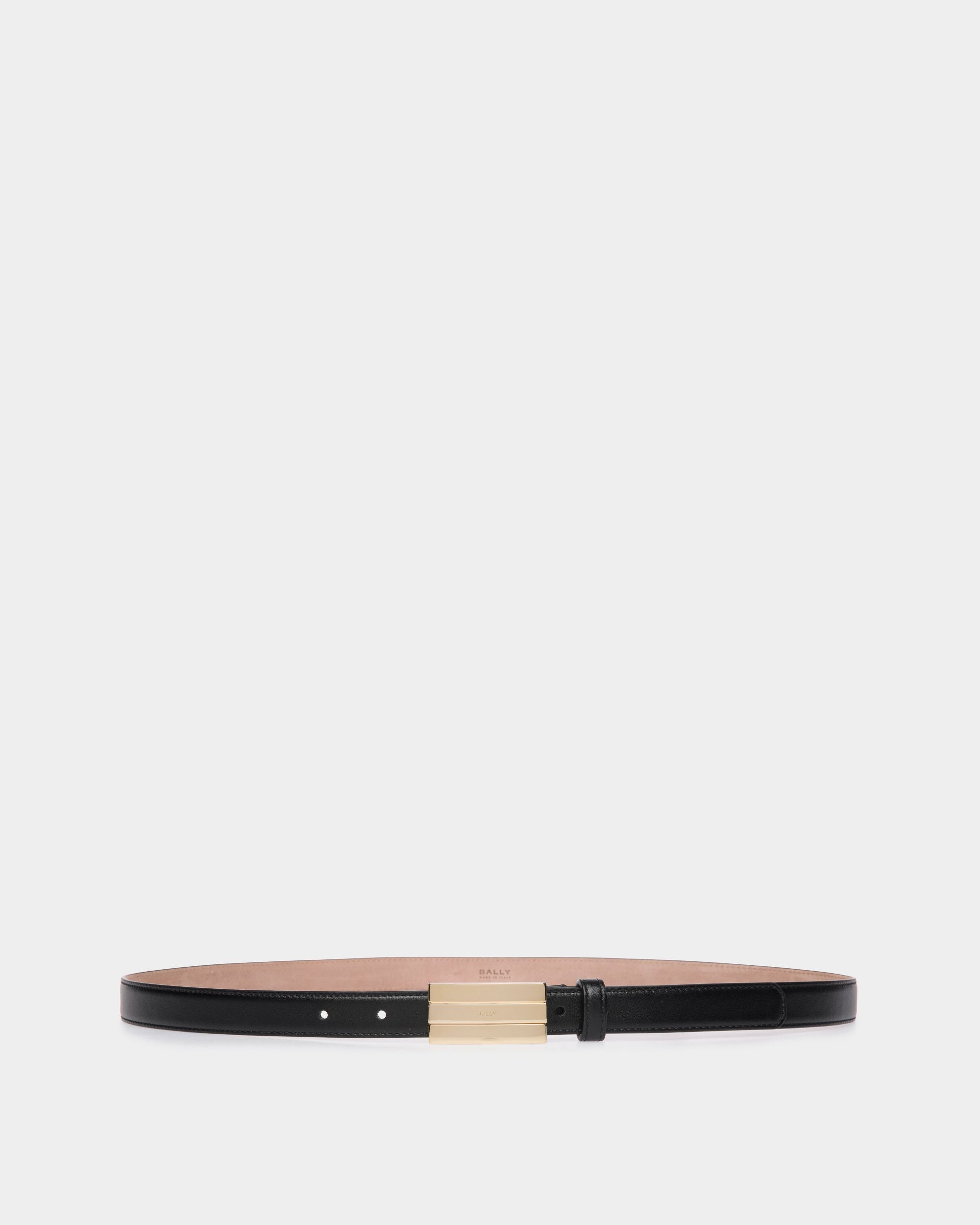 Ollam 20mm Belt In Black Leather - Women's - Bally - 01