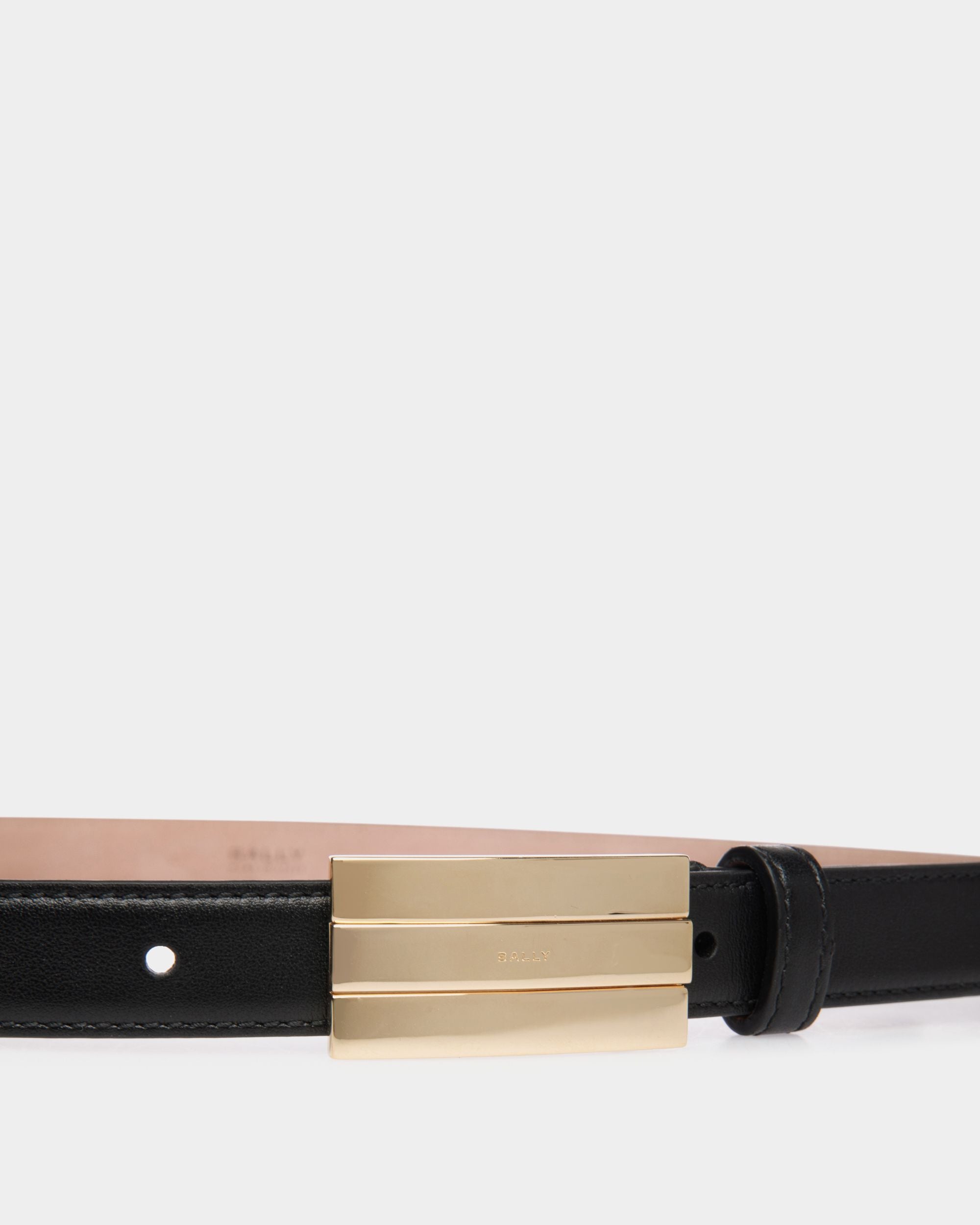 Ollam 20mm Belt In Black Leather - Women's - Bally - 03
