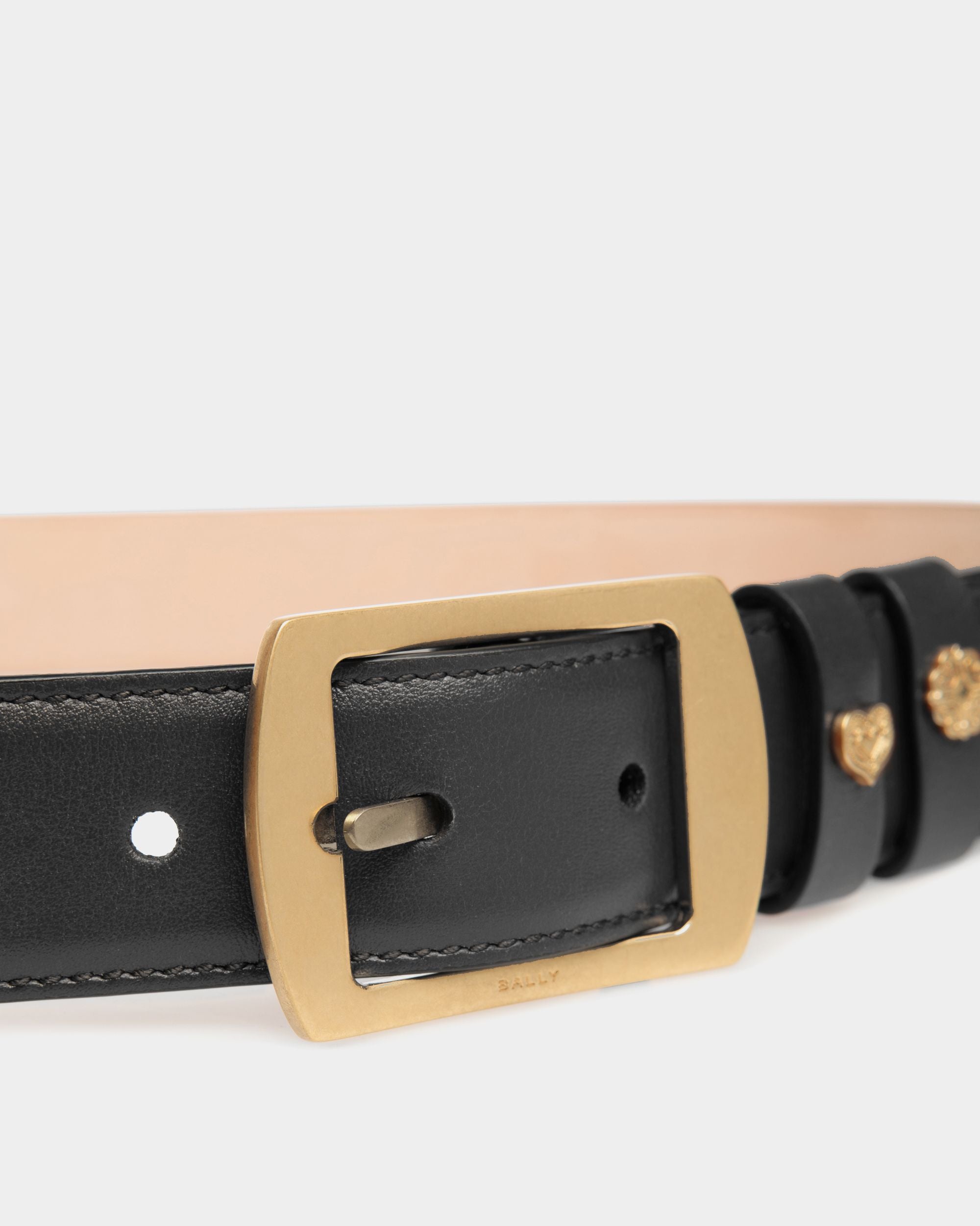 Glen 30mm Belt in Black Leather - Women's - Bally - 03