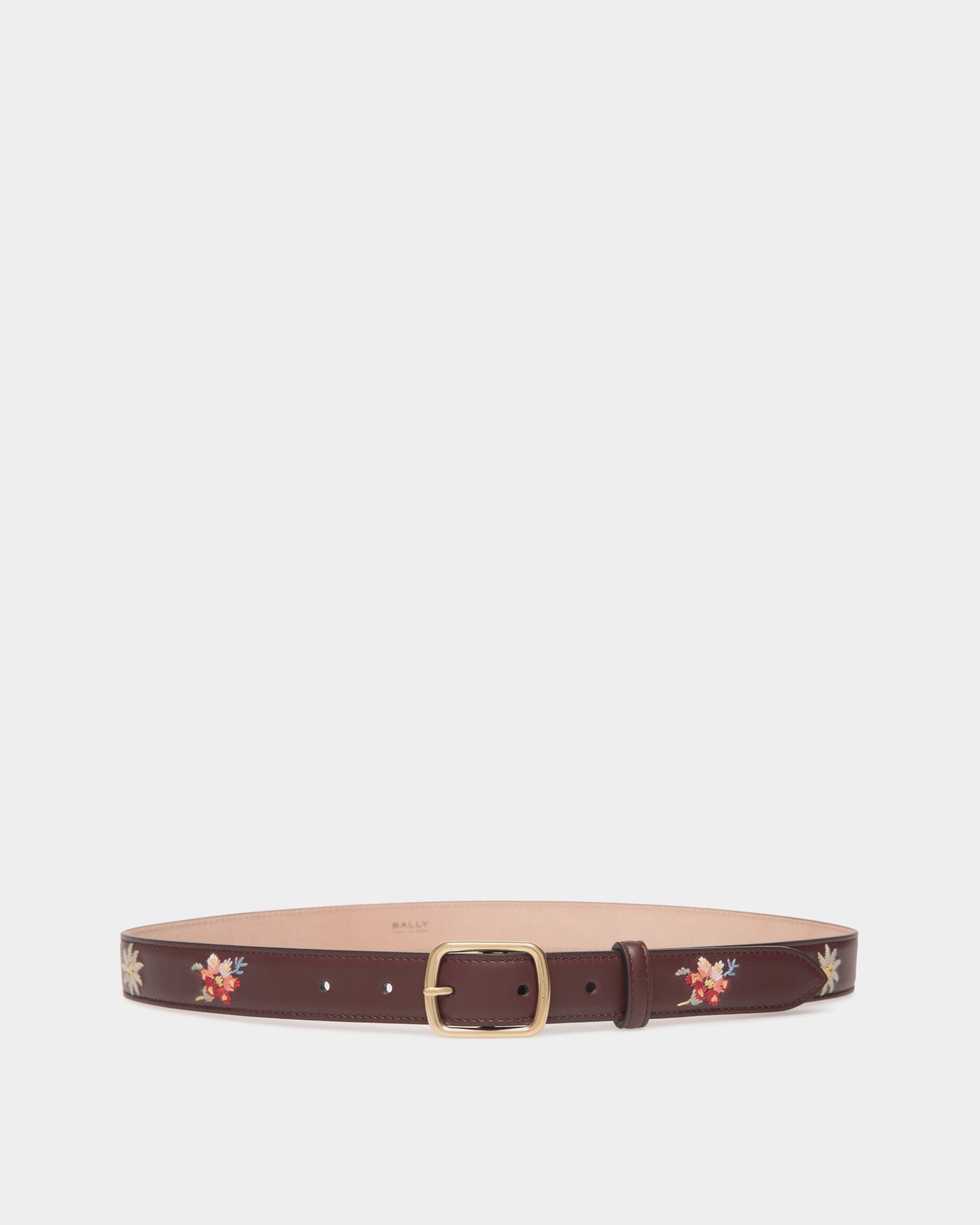 Winter Capsule 25mm Belt in Chestnut Brown Leather - Women's - Bally - 01