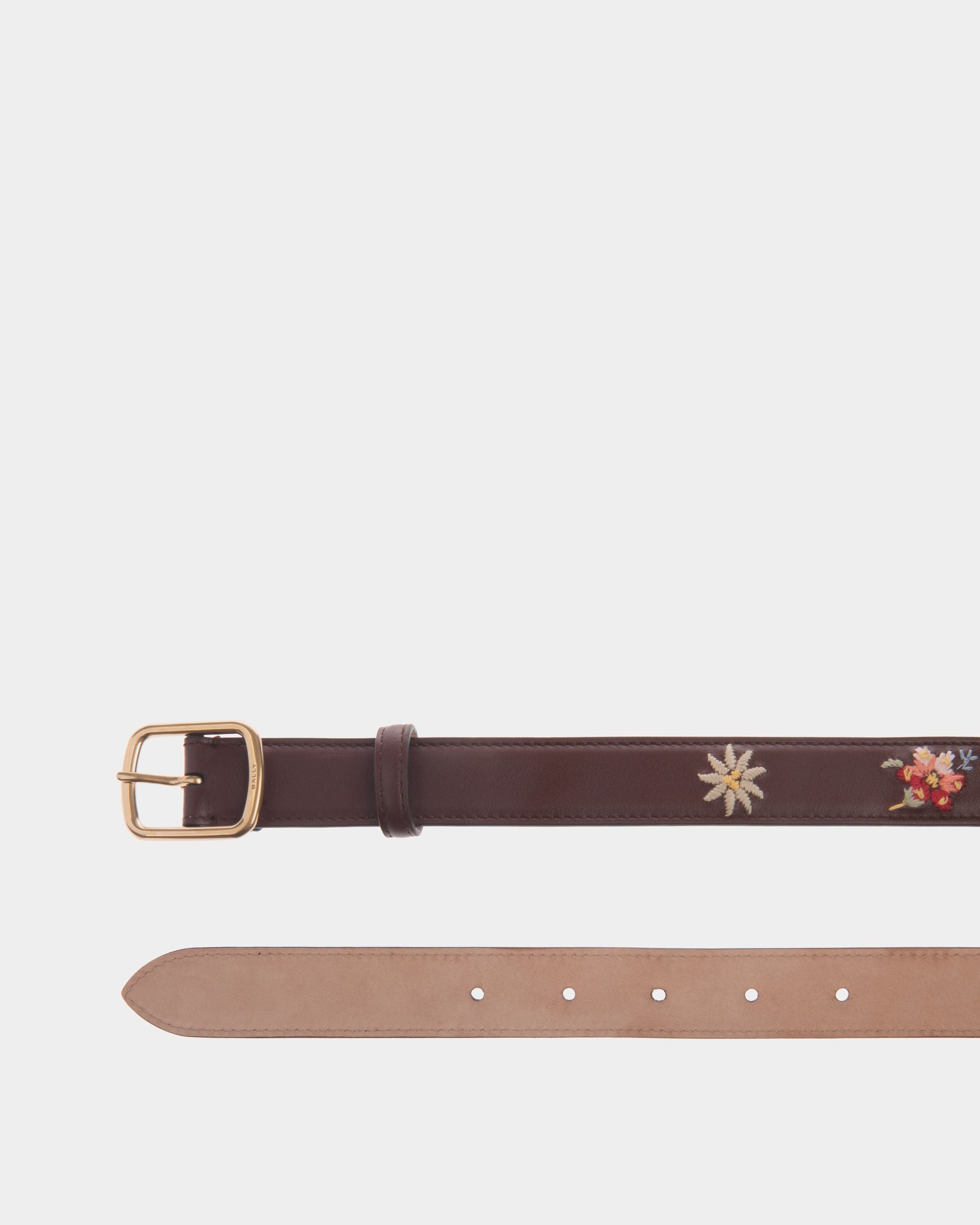 Winter Capsule 25mm Belt in Chestnut Brown Leather - Women's - Bally - 02