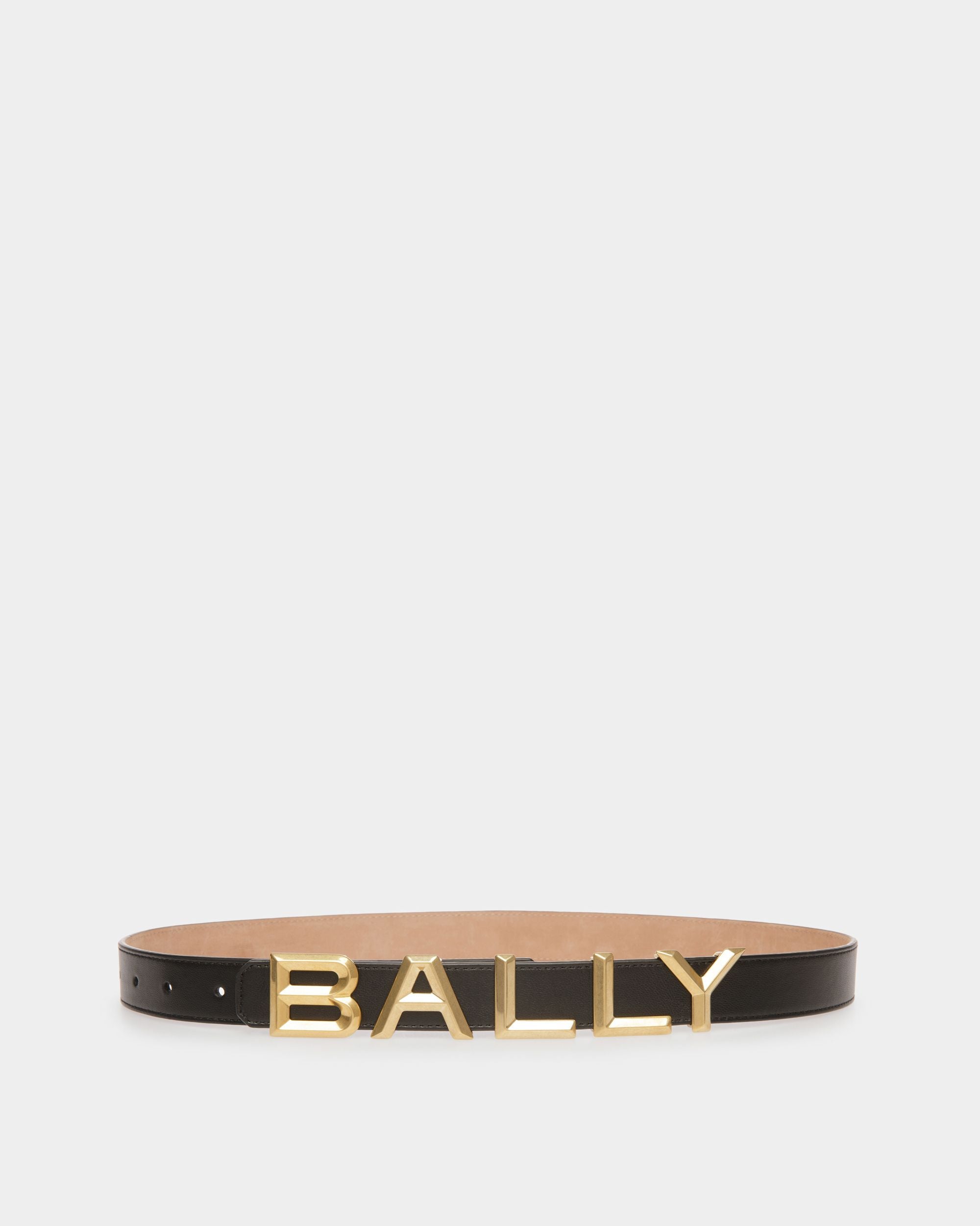 Logomania 25 mm Reversible Belt In Black Leather - Women's - Bally - 01