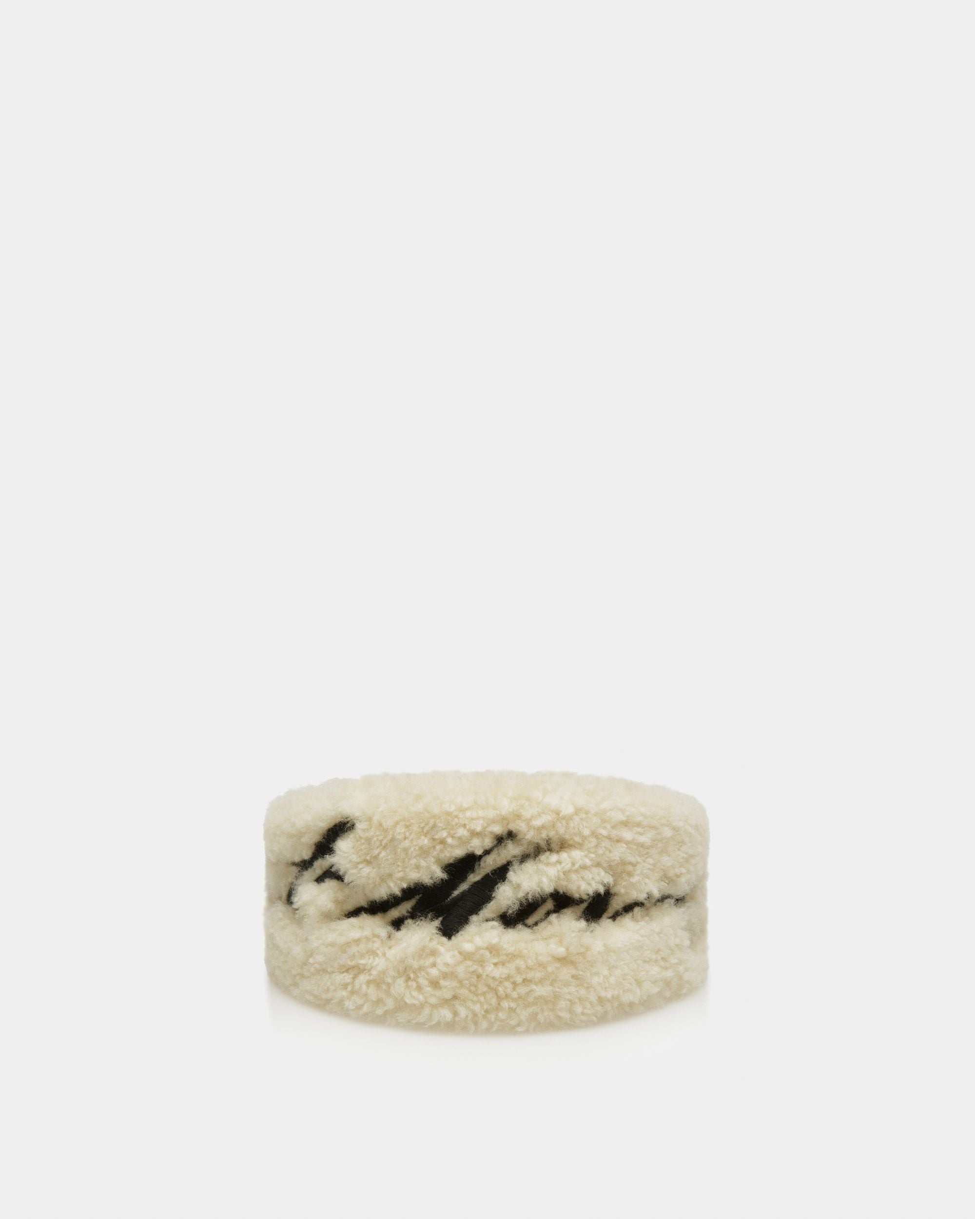 St Moritz Headband Shearling Accessory In Bone - Women's - Bally - 01