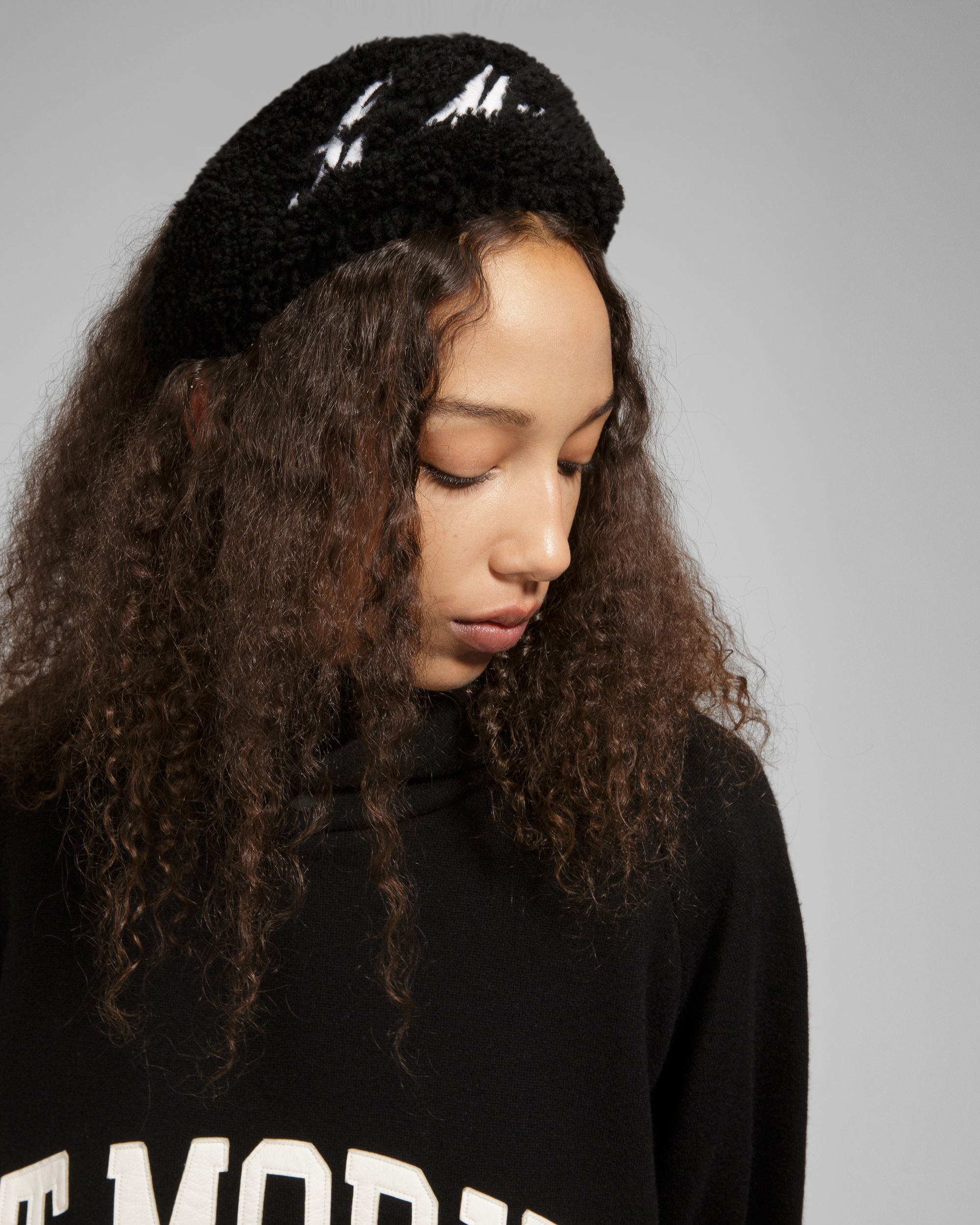 St Moritz Headband Shearling Accessory In Black - Women's - Bally - 06