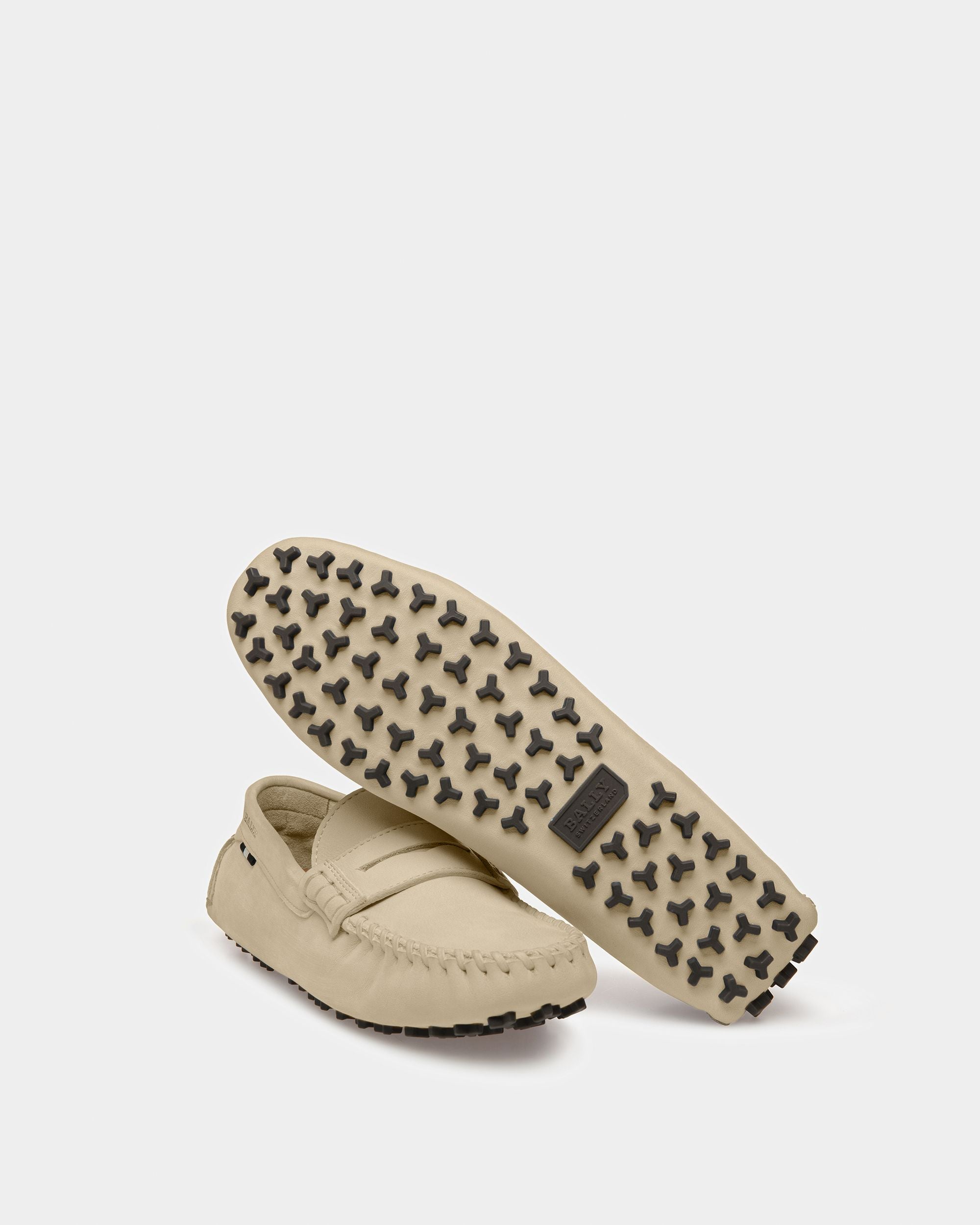 Lamby Leather Drivers In Fossil - Women's - Bally - 05