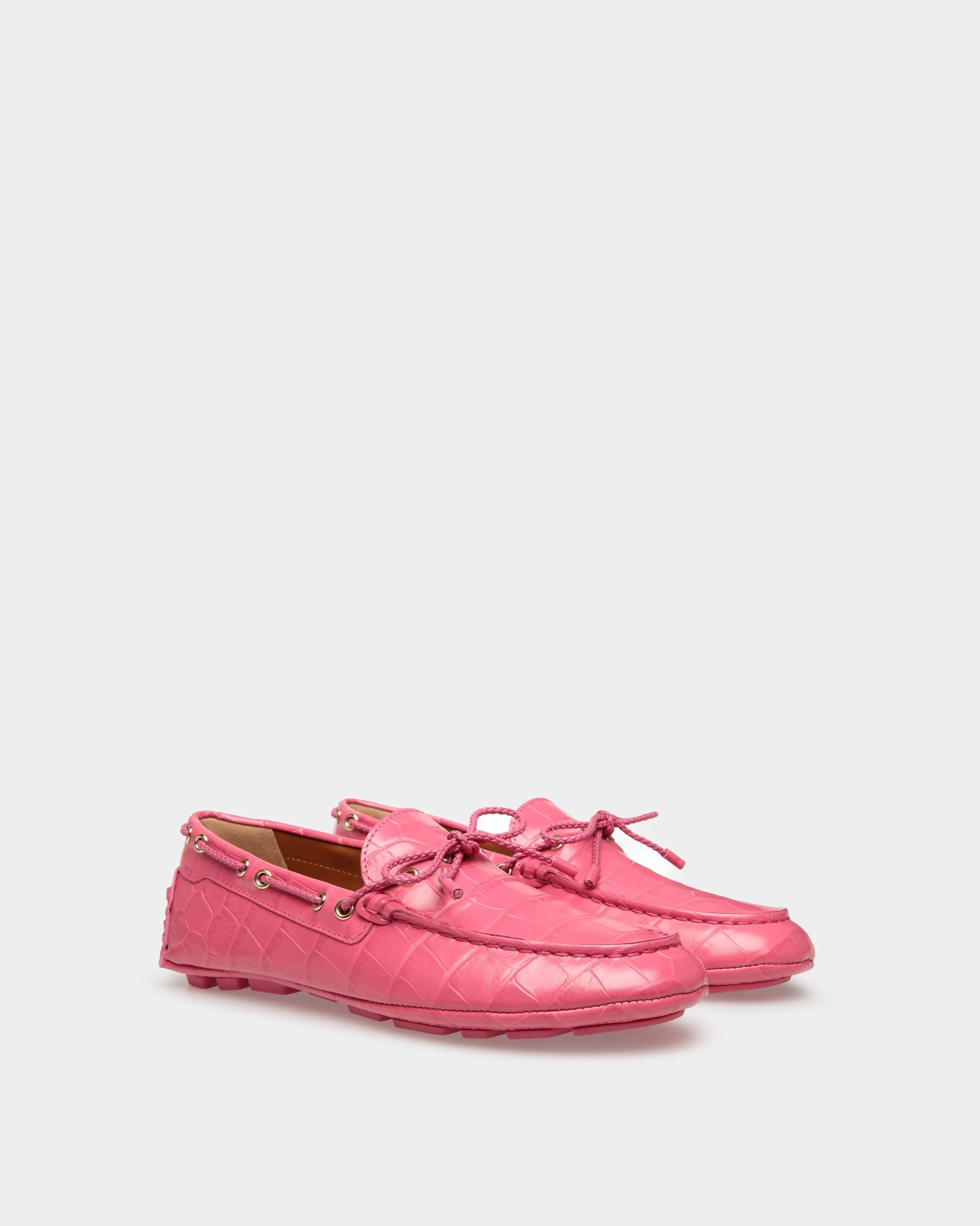 Kerbs Driver in Pink Leather - Women's - Bally - 02