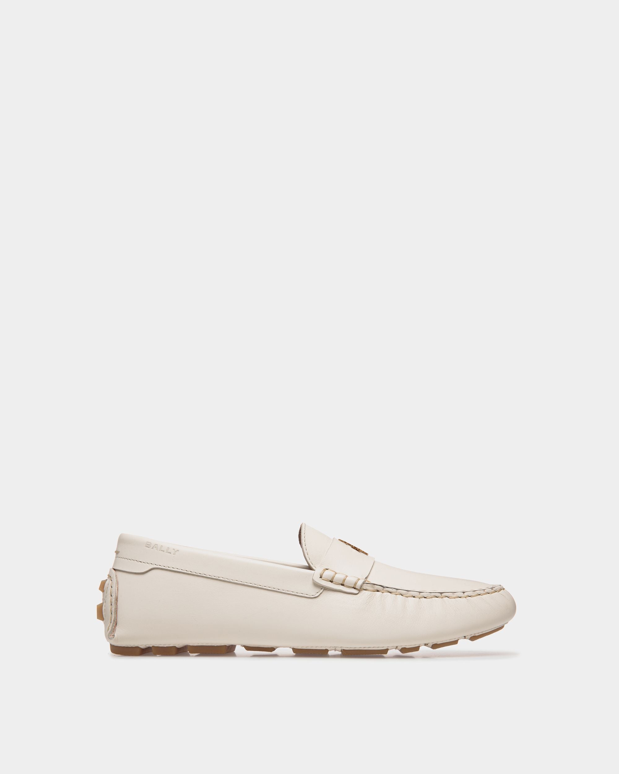 Kerbs Driver In White Leather - Women's - Bally - 01
