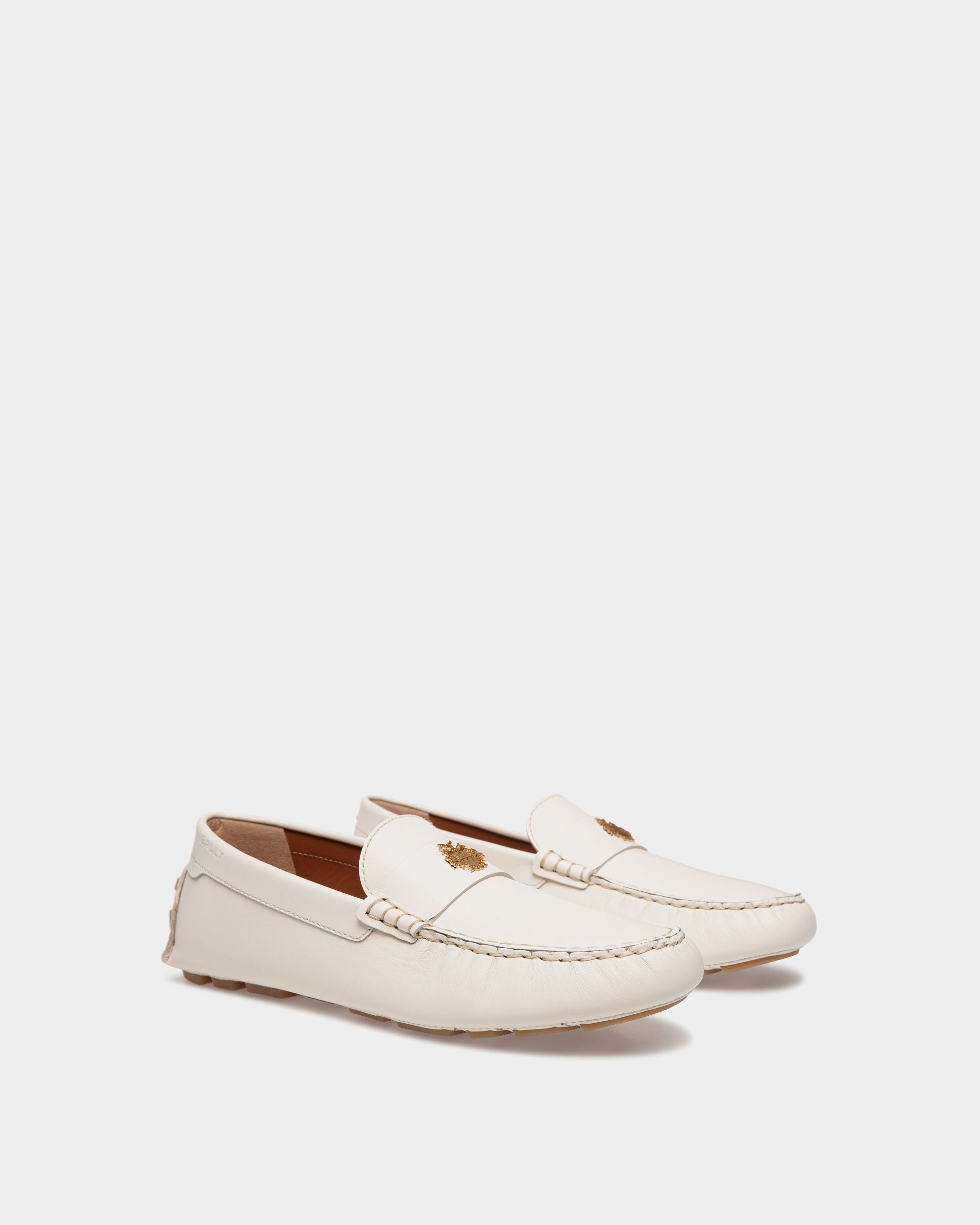 Kerbs Driver In White Leather - Women's - Bally - 02