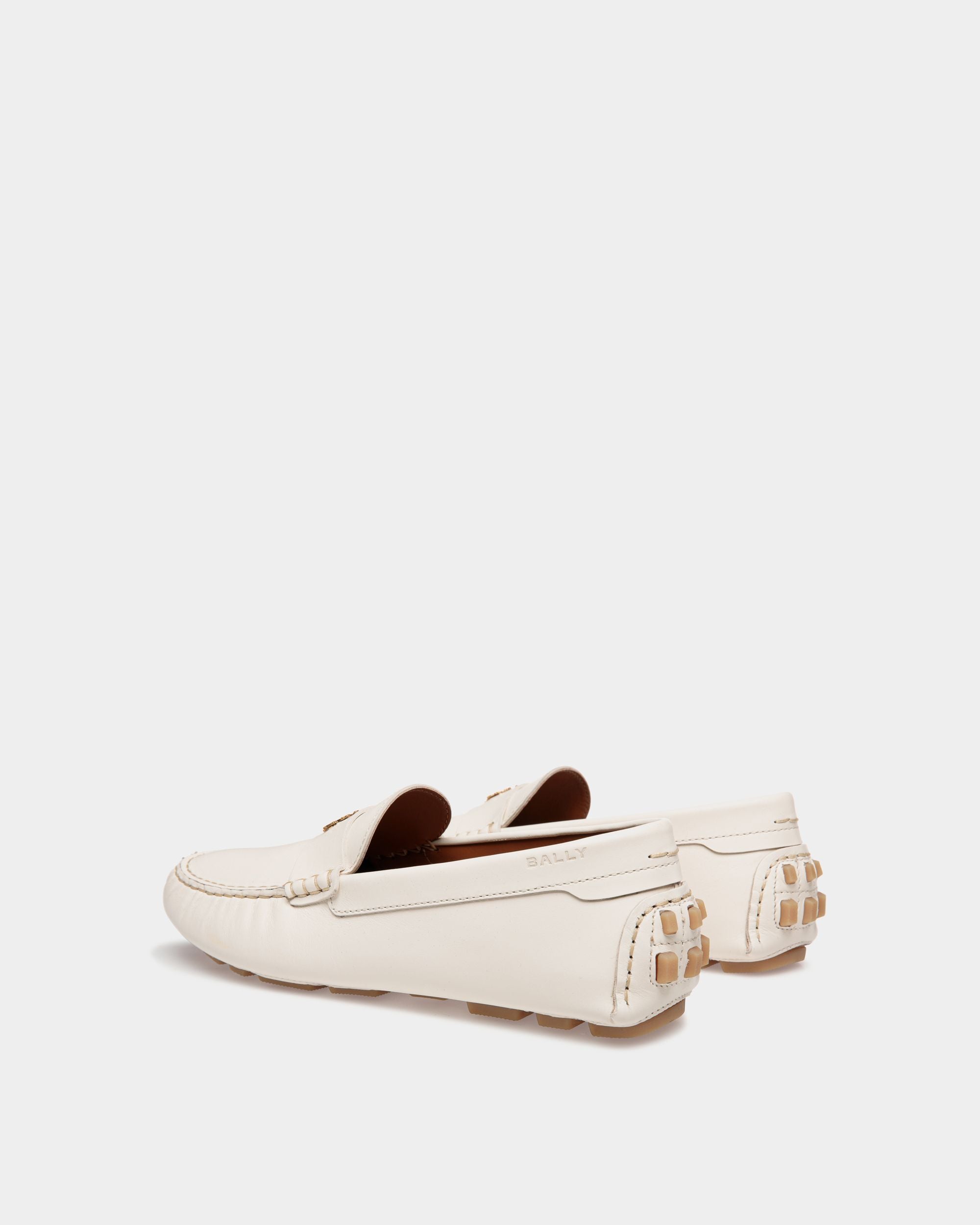 Kerbs Driver In White Leather - Women's - Bally - 03