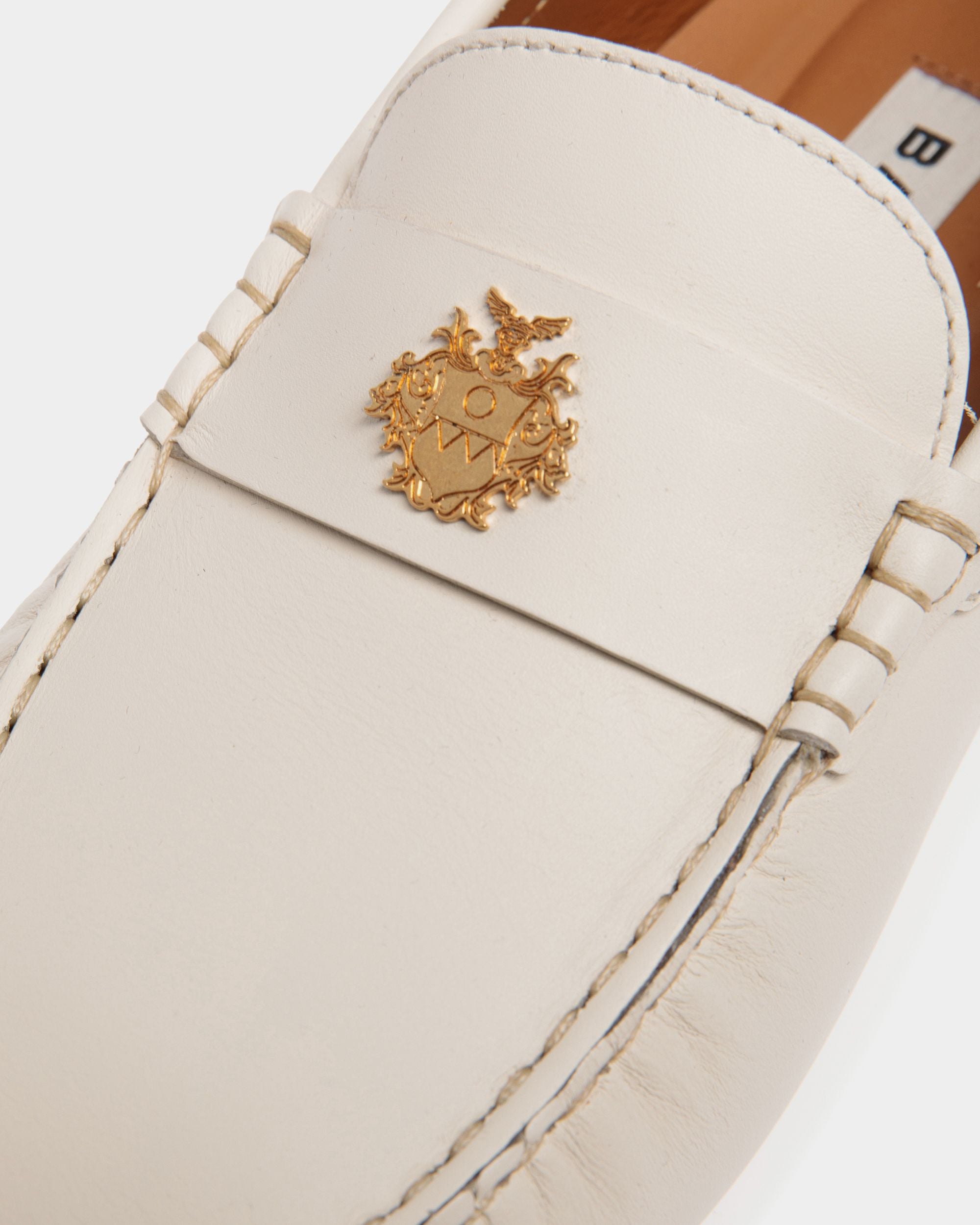 Kerbs Driver In White Leather - Women's - Bally - 04