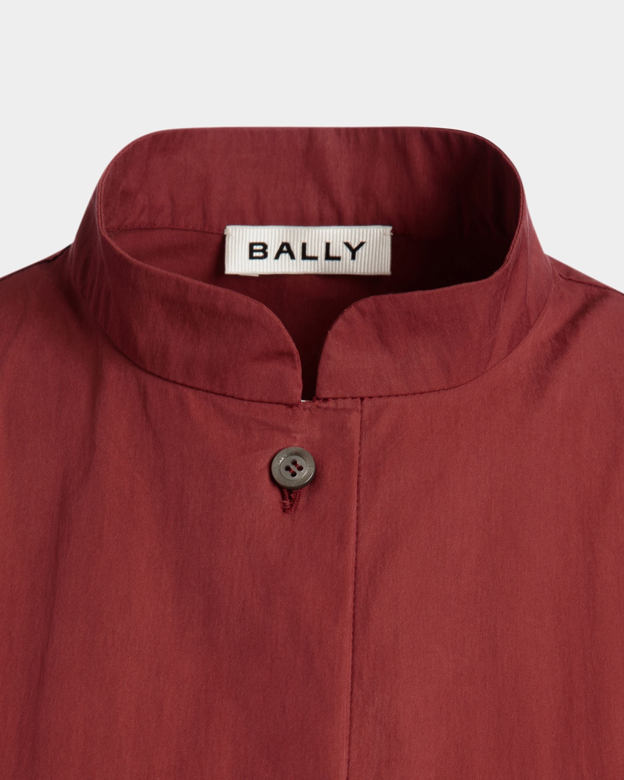 Belted Dress in Heritage Red Cotton Blend Poplin - Women's - Bally - 04