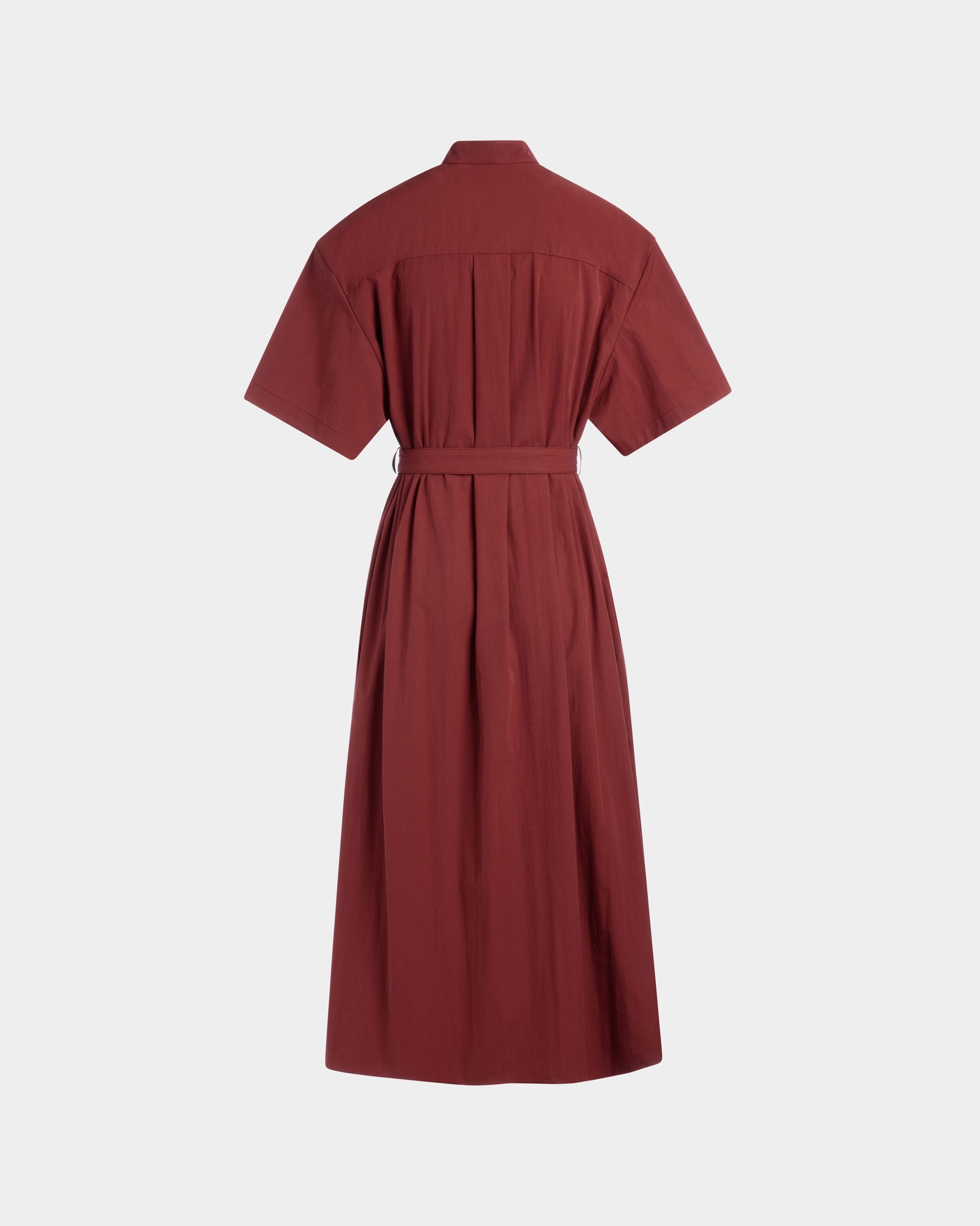 Belted Dress in Heritage Red Cotton Blend Poplin - Women's - Bally - 07