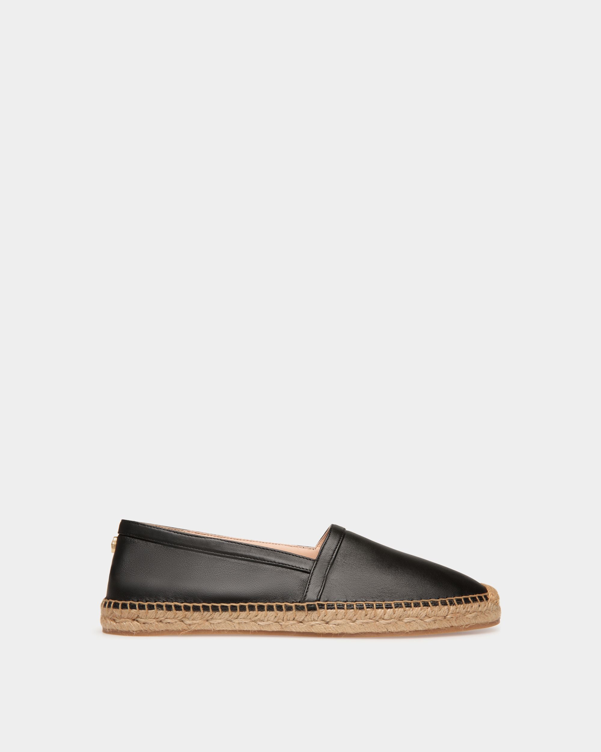 Urdy Espadrille in Black Nappa Leather - Women's - Bally - 01