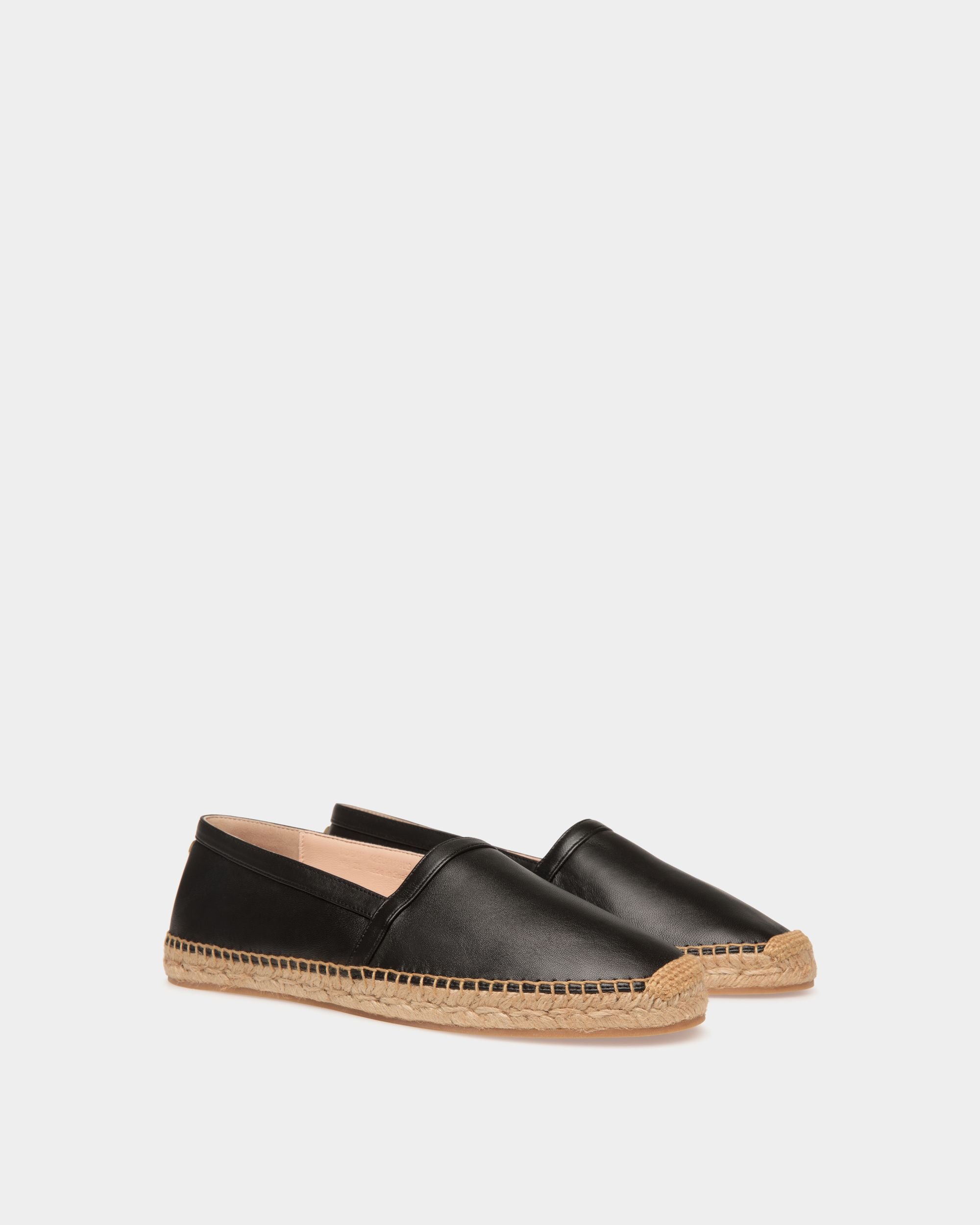 Urdy Espadrille in Black Nappa Leather - Women's - Bally - 03