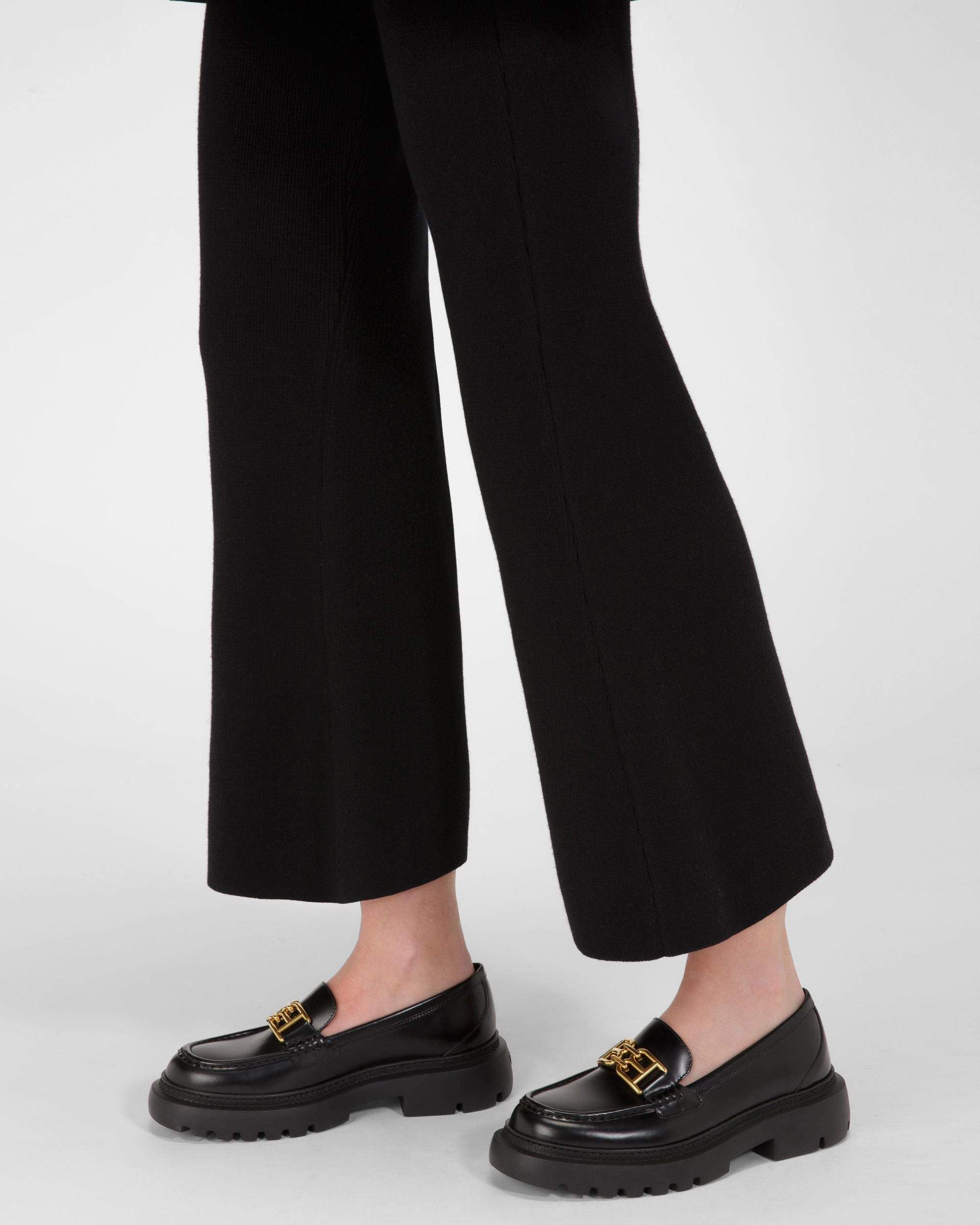 Gioia Flat Leather Moccasins In Black - Women's - Bally - 02