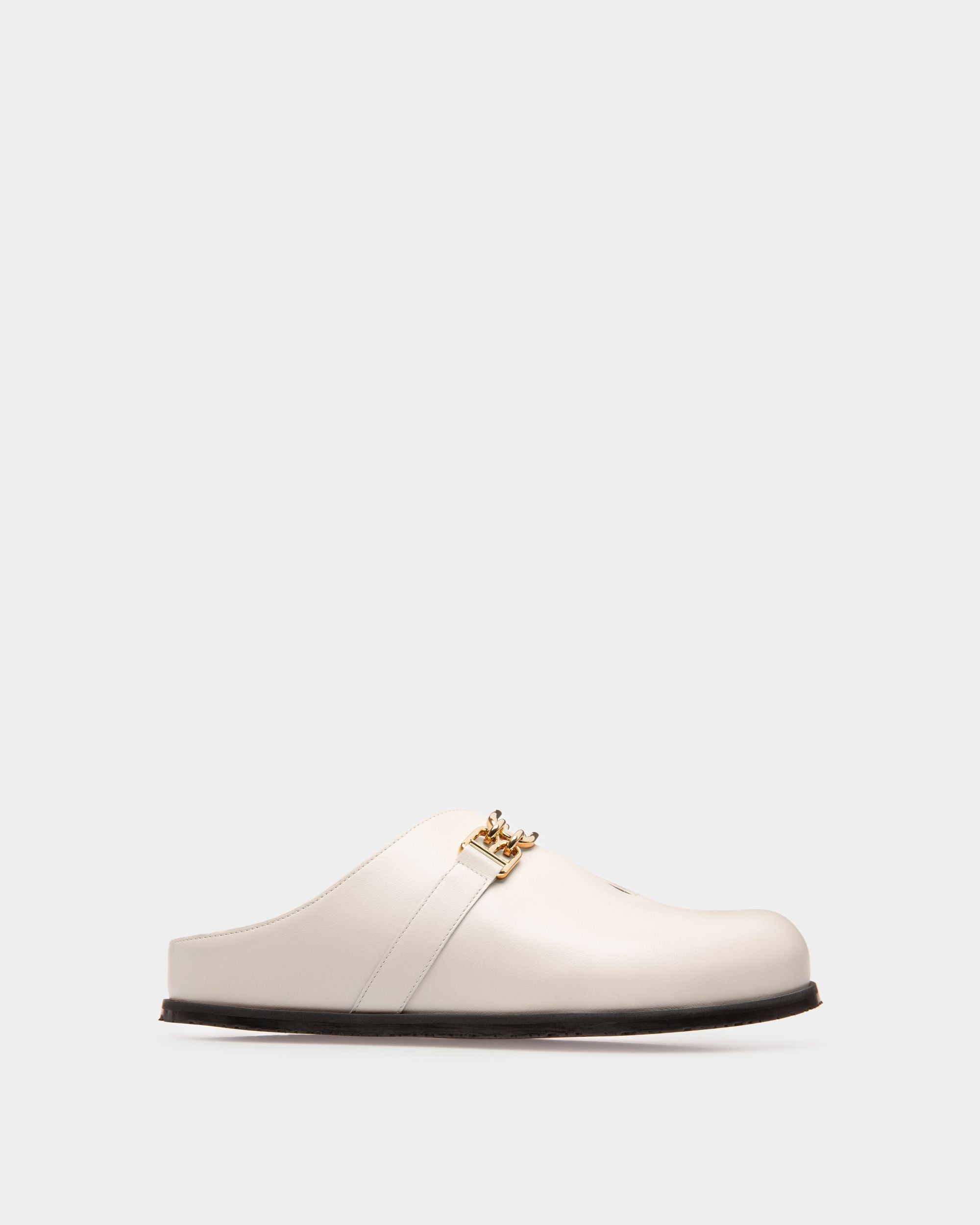 Francine Leather Slippers In Bone - Women's - Bally - 01