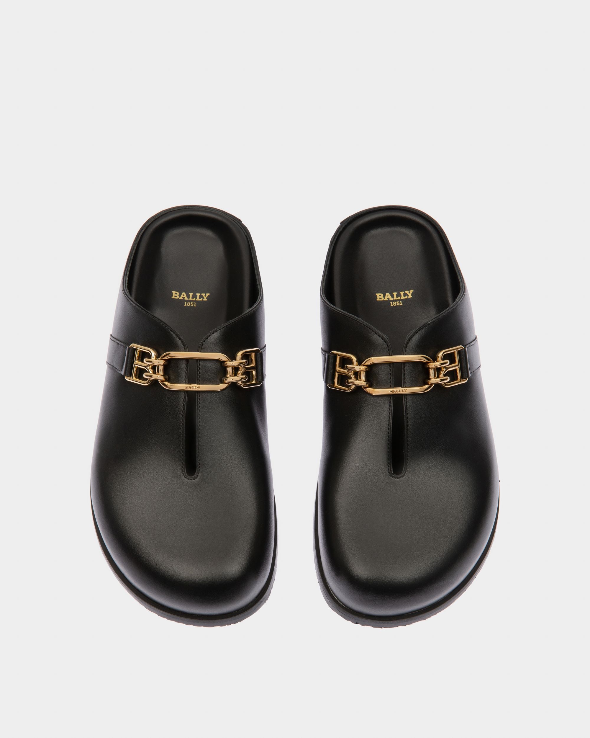Francine Leather Slippers In Black - Women's - Bally - 02