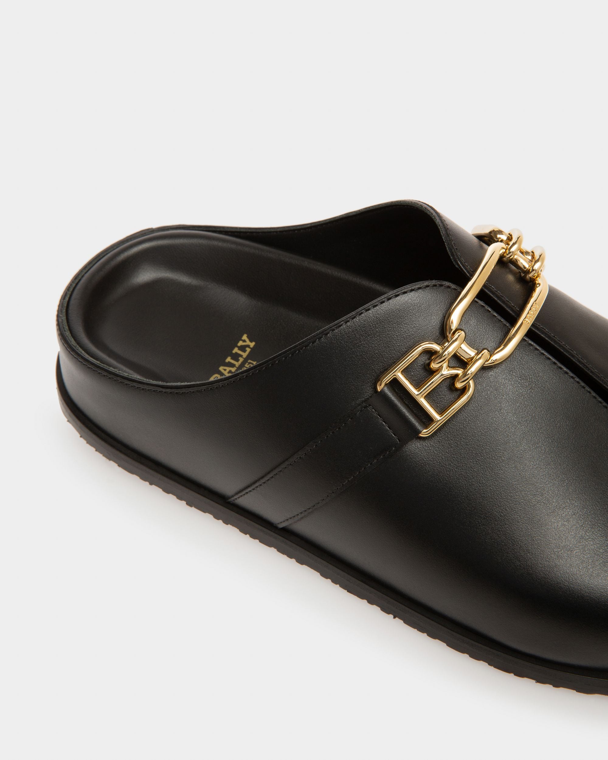 Francine Leather Slippers In Black - Women's - Bally - 06