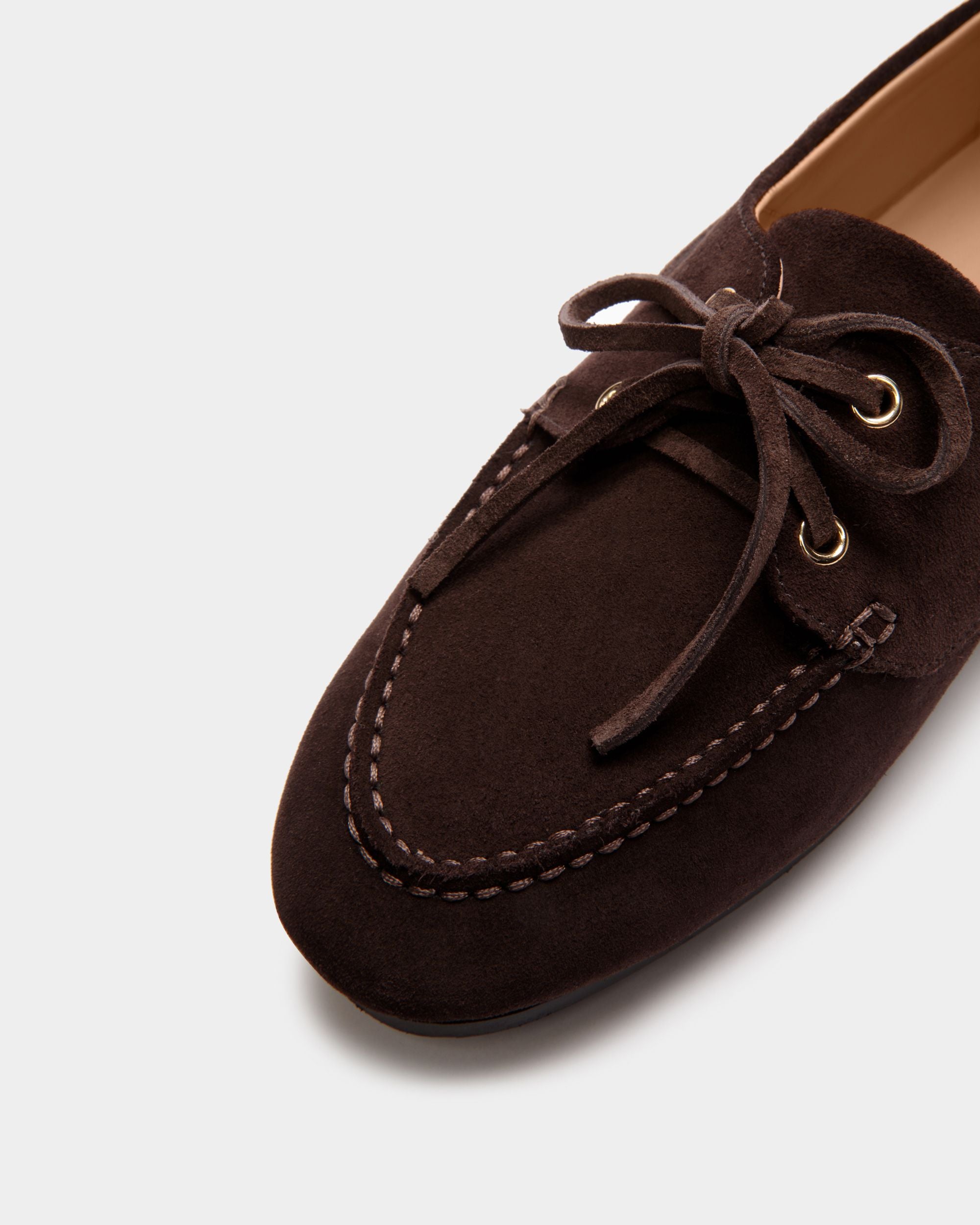 Plume Moccasin in Dark Brown Suede - Women's - Bally - 05