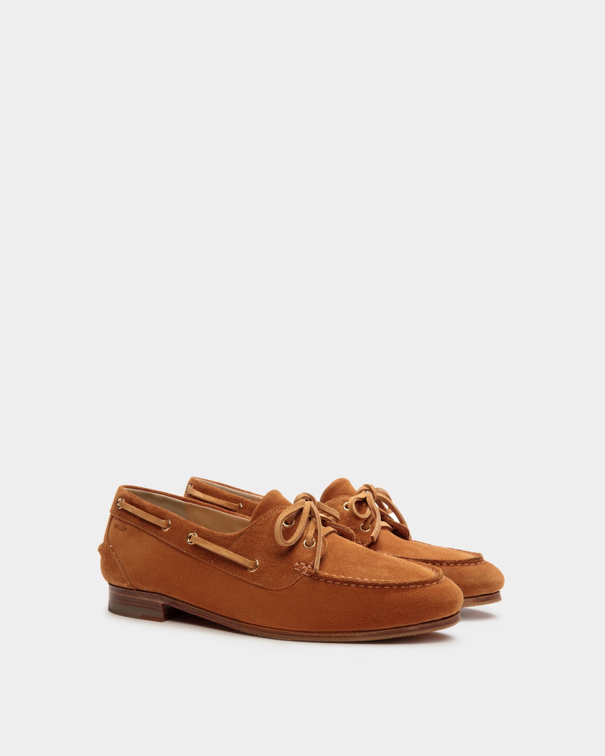 Plume Moccasin in Brown Suede - Women's - Bally - 02