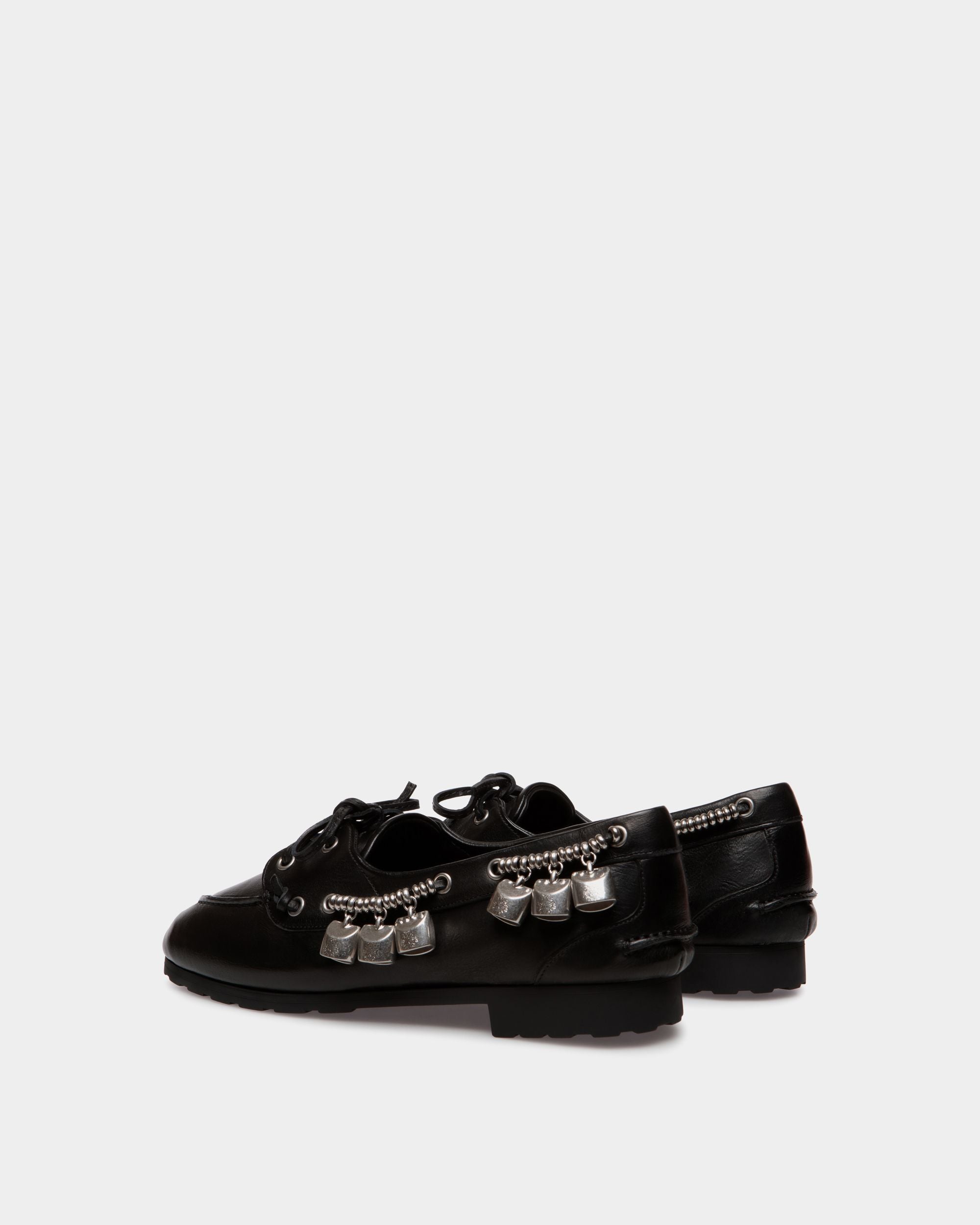 Plume Moccasin In Black Leather - Women's - Bally - 04