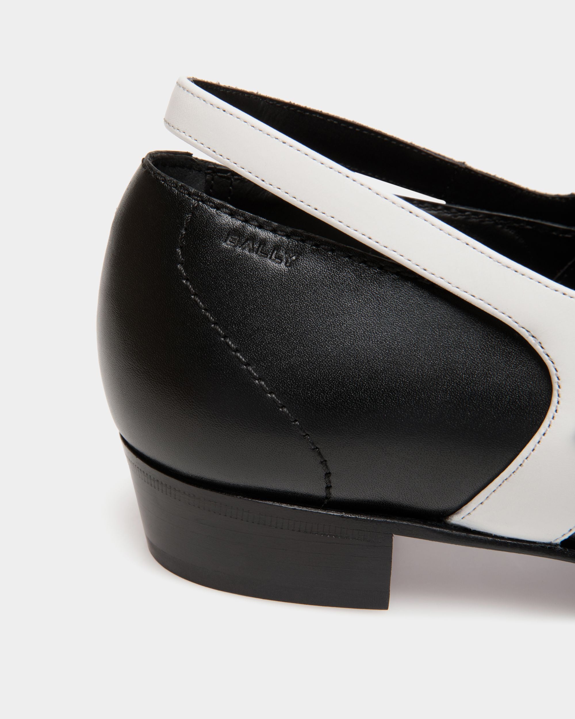 Glendale Mary-Jane In Black and White Leather - Women's - Bally - 06