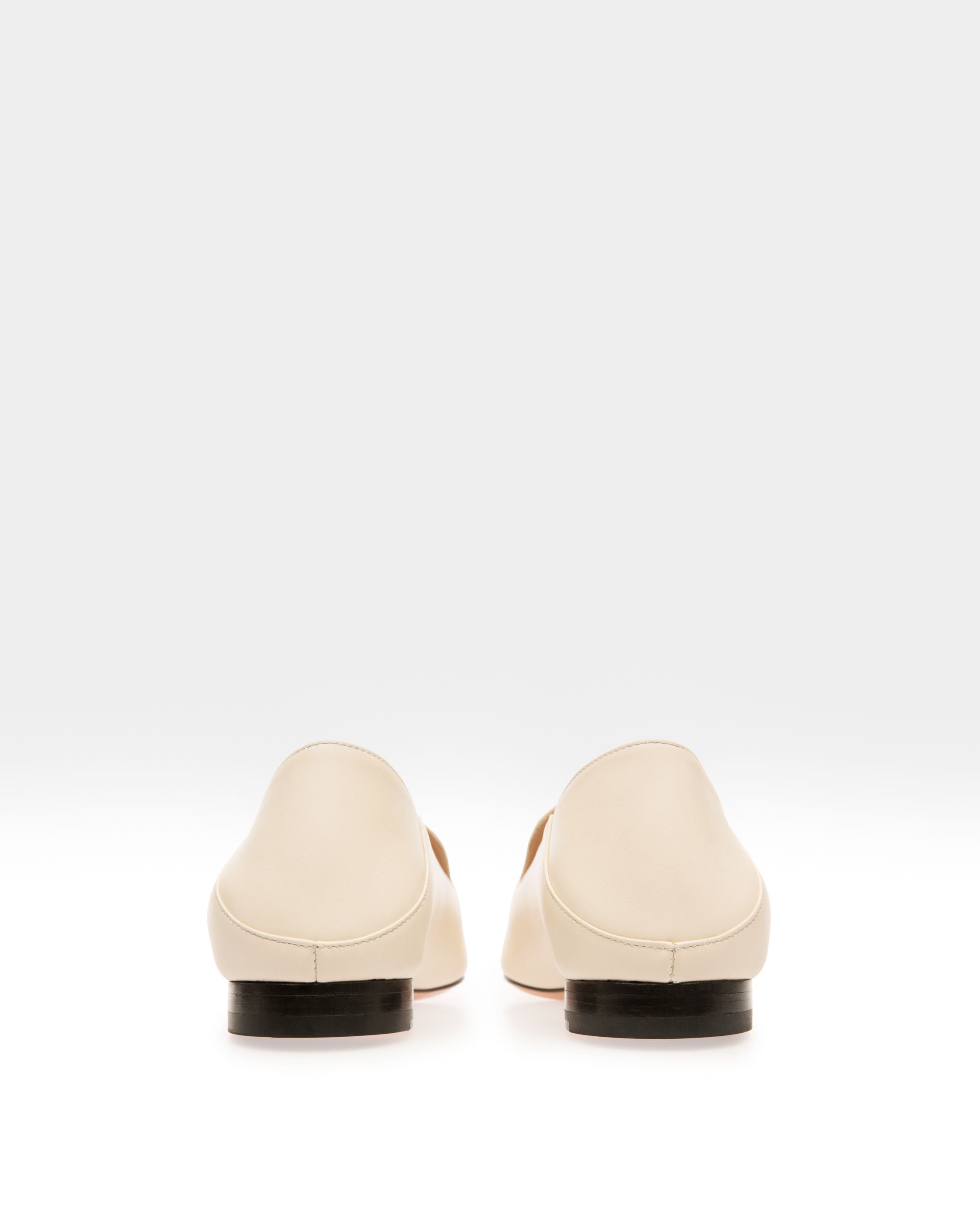 Ellah Flat Leather Loafers In Bone - Women's - Bally - 04