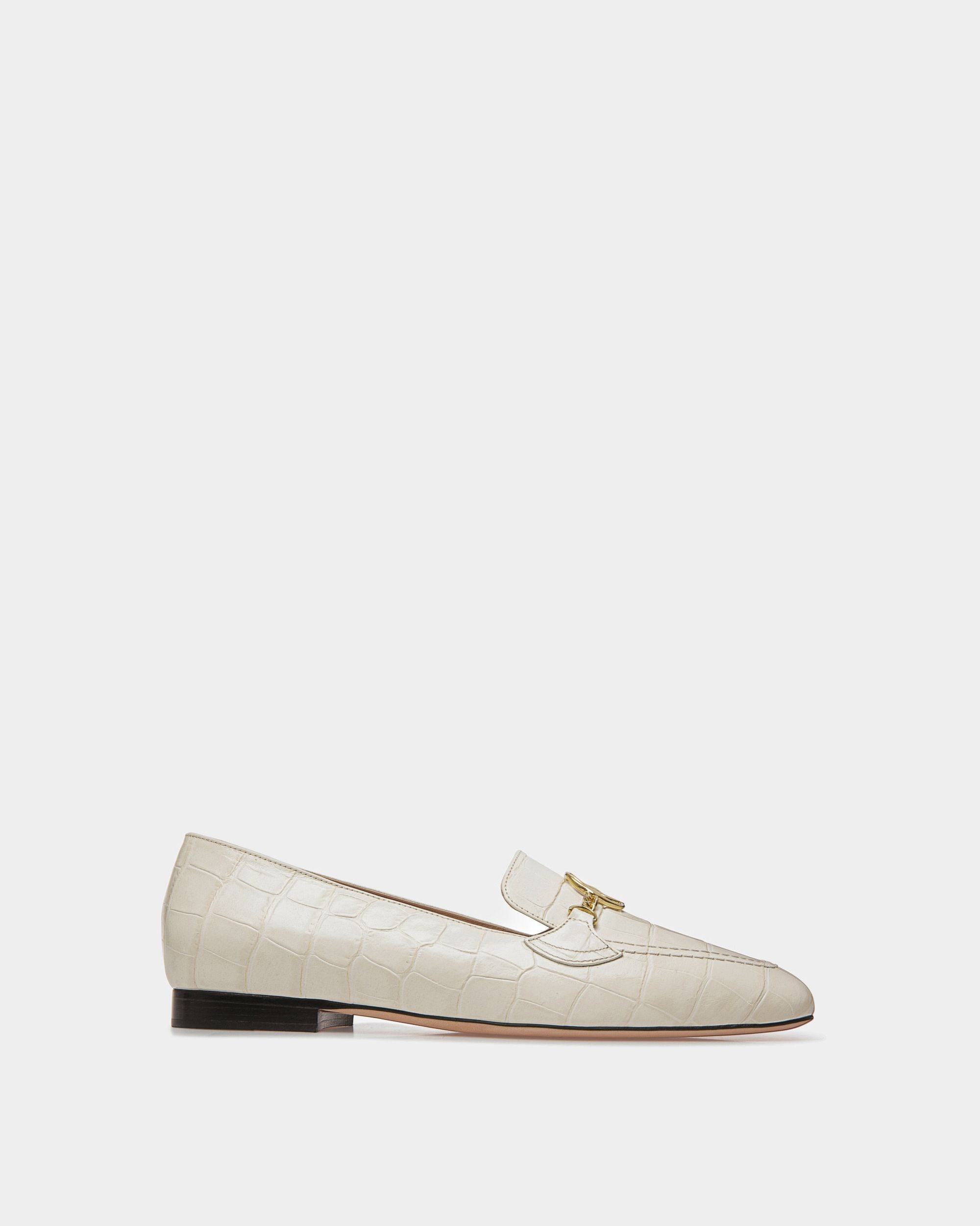 Daily Emblem Loafer In Bone Leather - Women's - Bally - 01