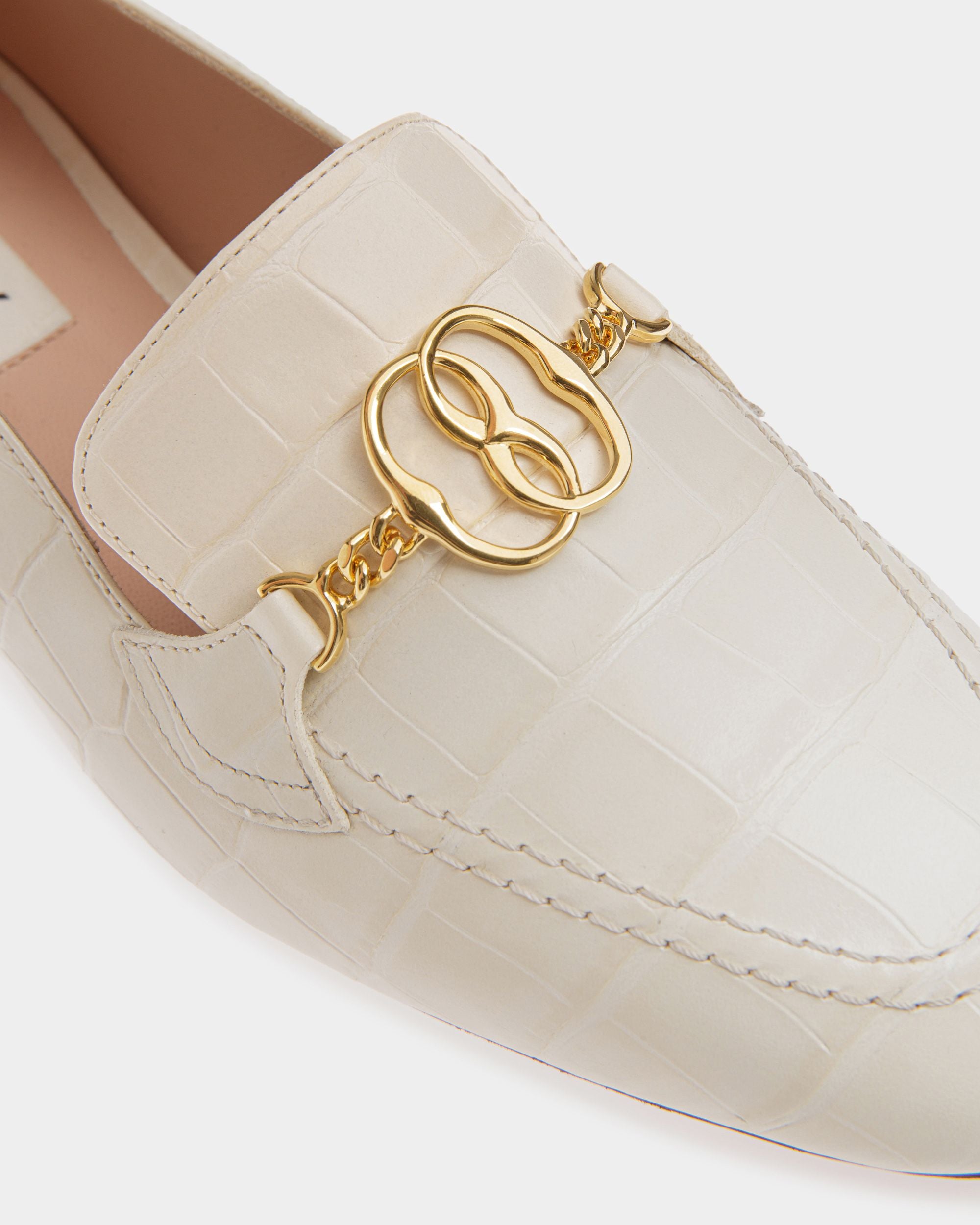 Daily Emblem Loafer In Bone Leather - Women's - Bally - 04