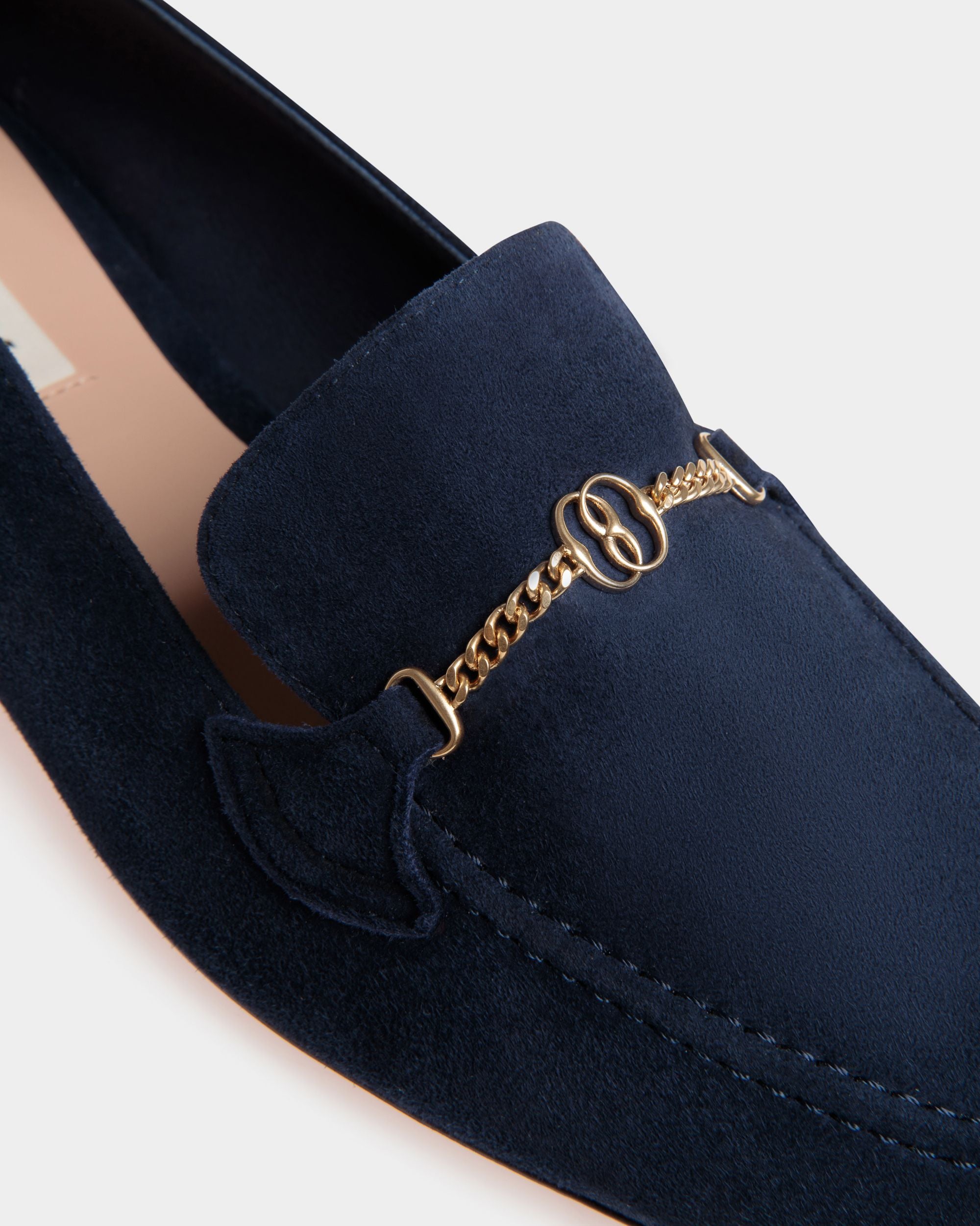 Daily Emblem Loafer in Blue Suede - Women's - Bally - 04