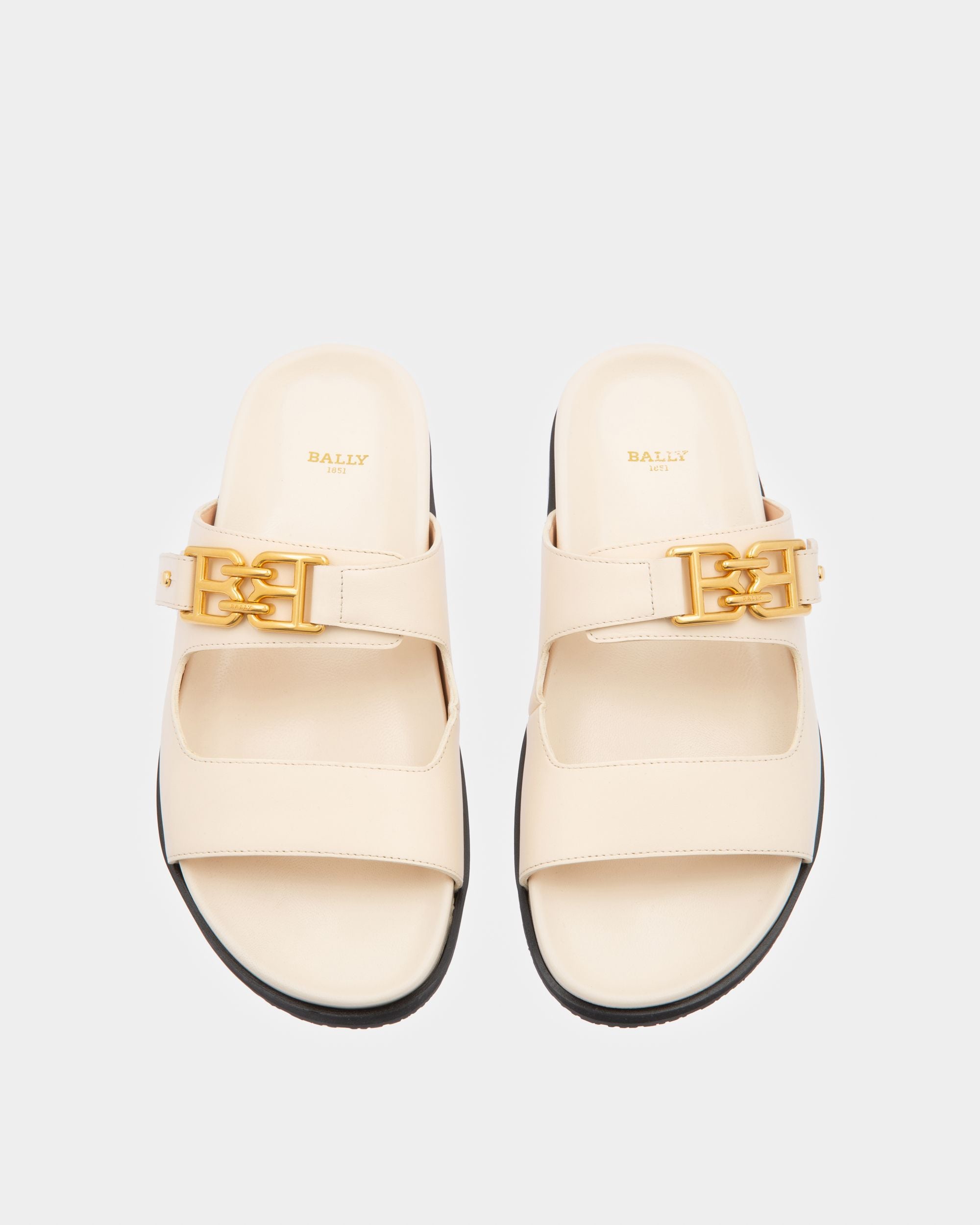 Emma Leather Sandals In Bone - Women's - Bally - 02