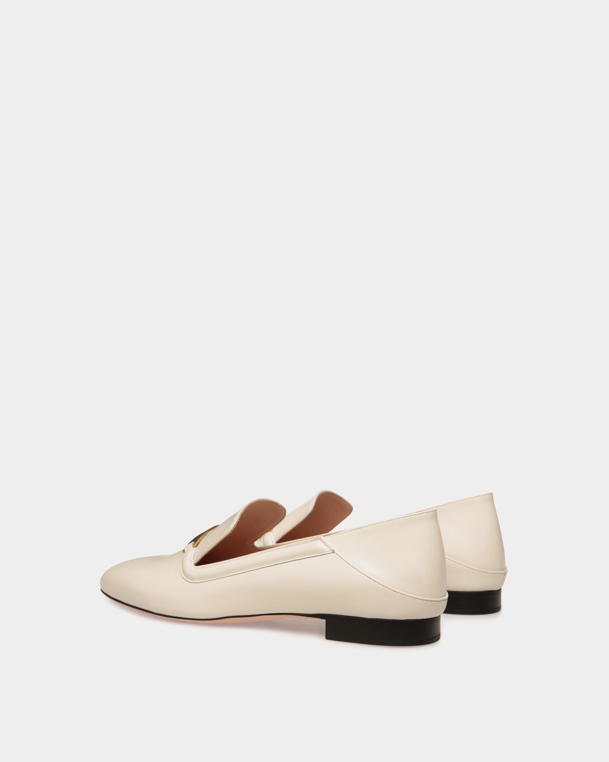 Deco Slipper in White Leather - Women's - Bally - 04