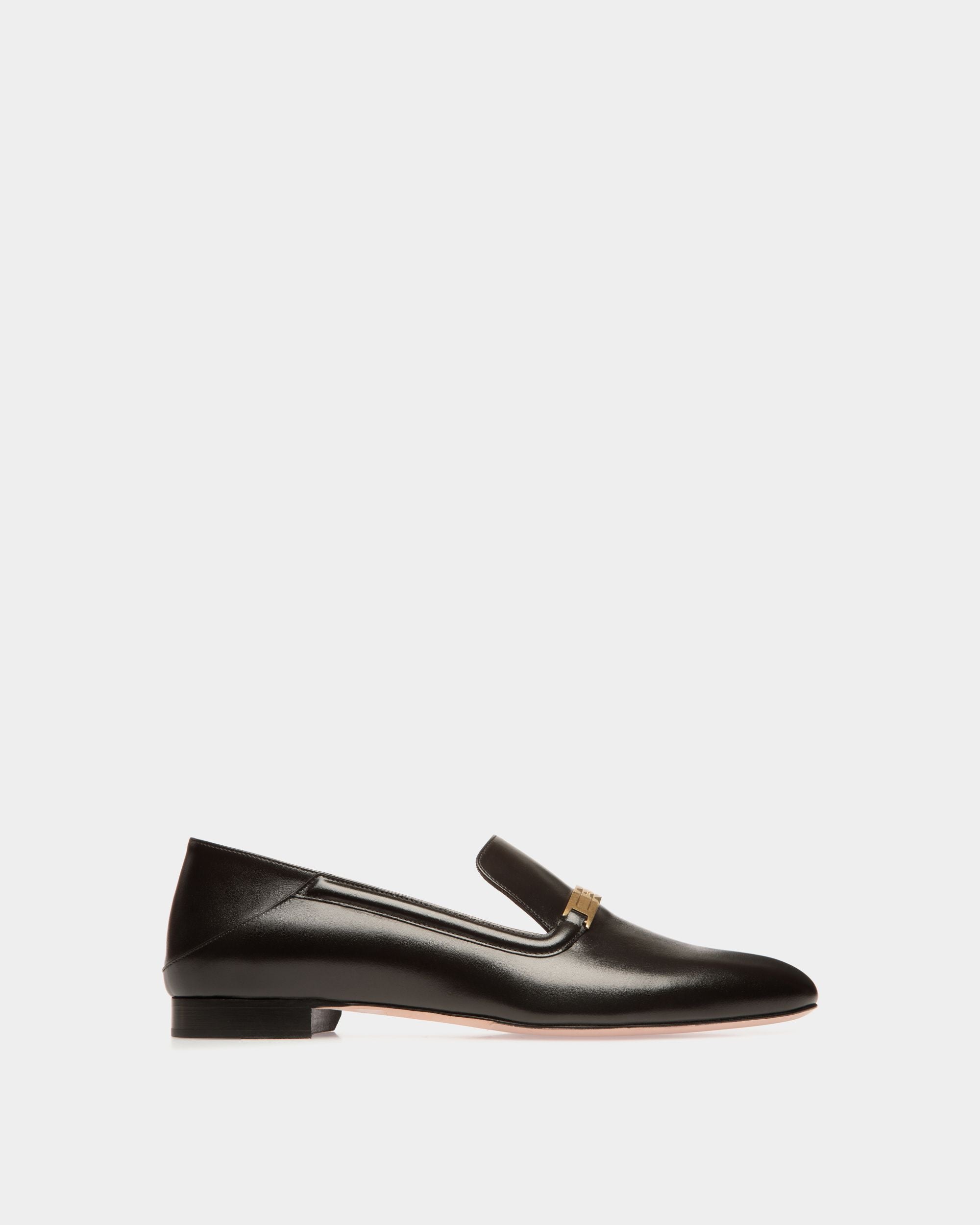 Deco Slipper in Black Leather - Women's - Bally - 01