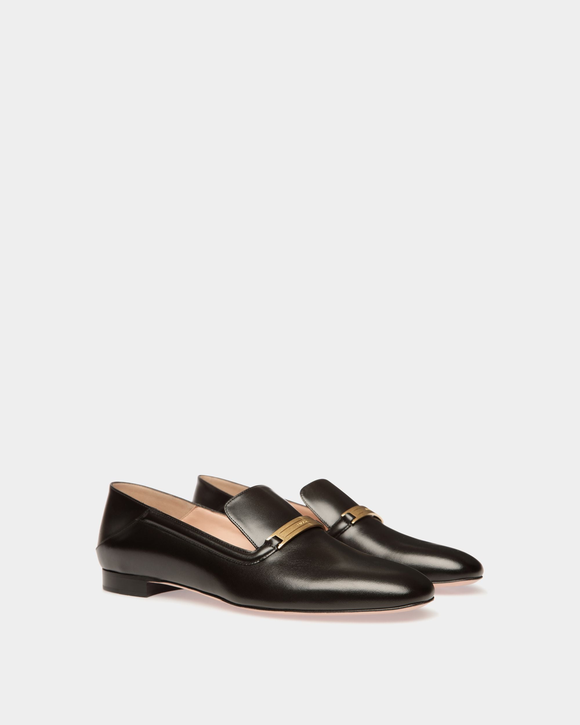 Deco Slipper in Black Leather - Women's - Bally - 02