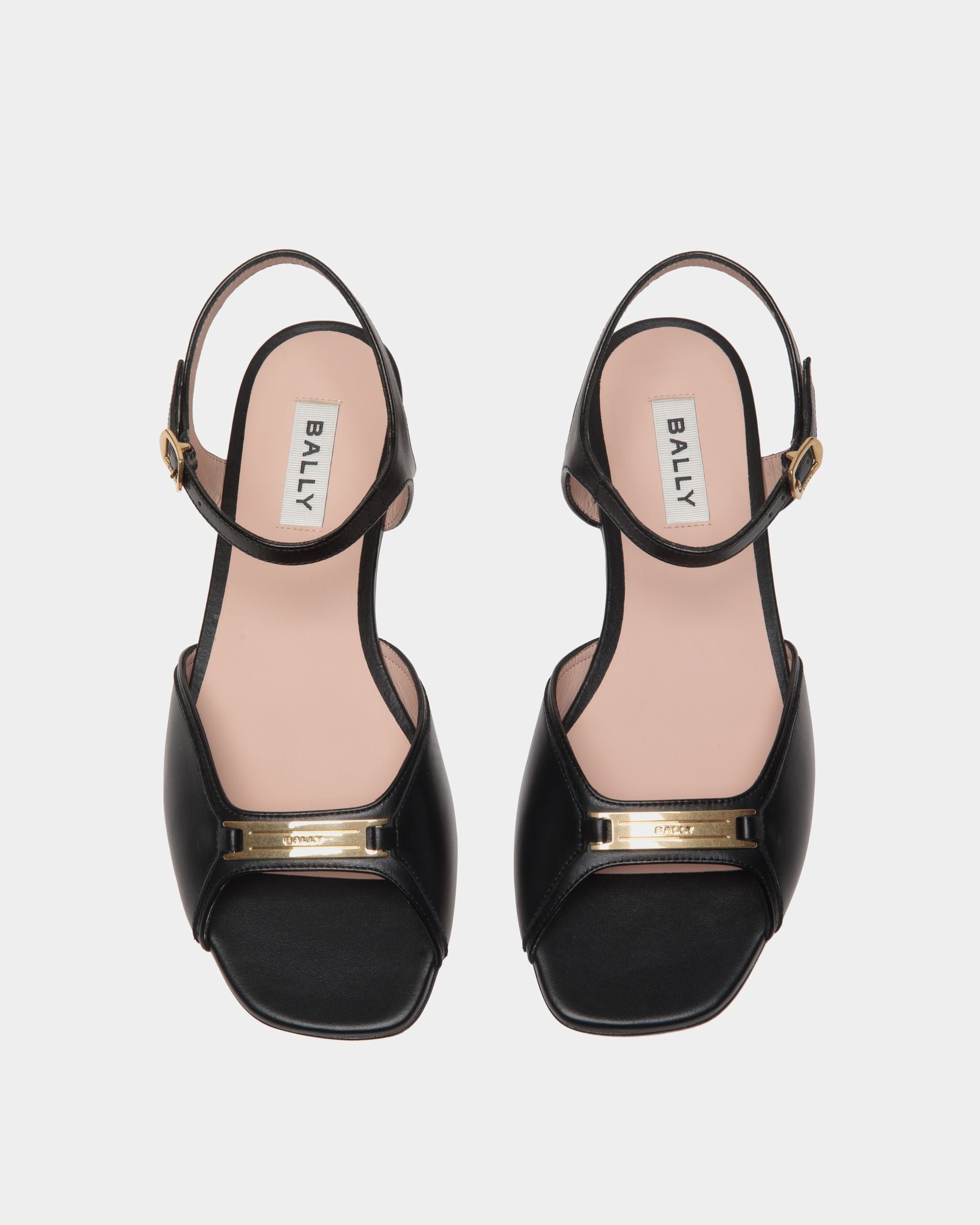 Deco Flat Sandal in Black Leather - Women's - Bally - 05
