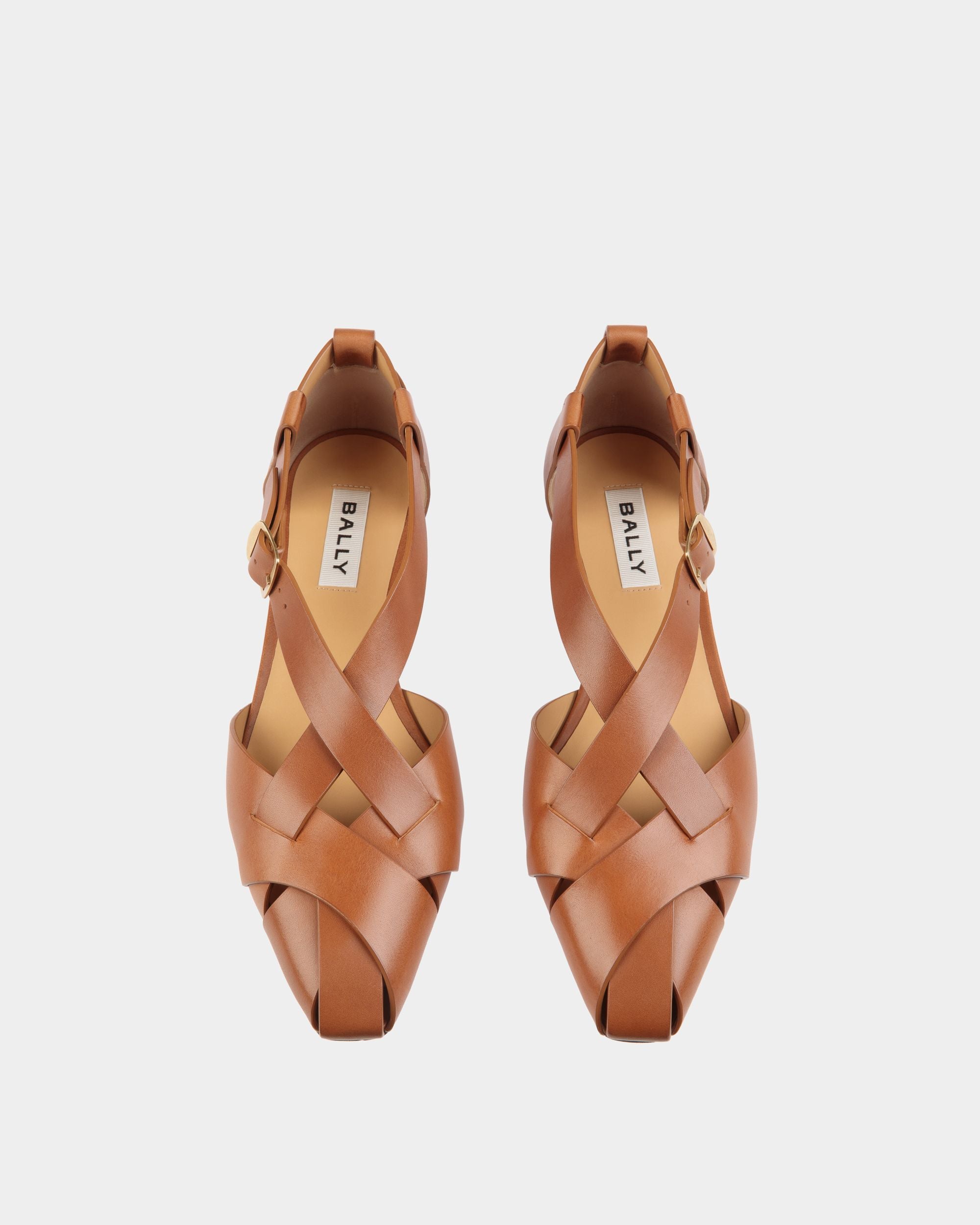 Sylt Flat in Brown Brushed Leather - Women's - Bally - 05